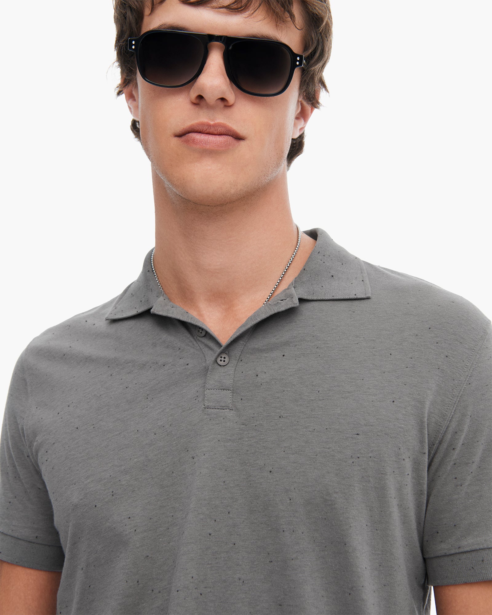 Donegal Jersey Short Sleeve Polo - Steel