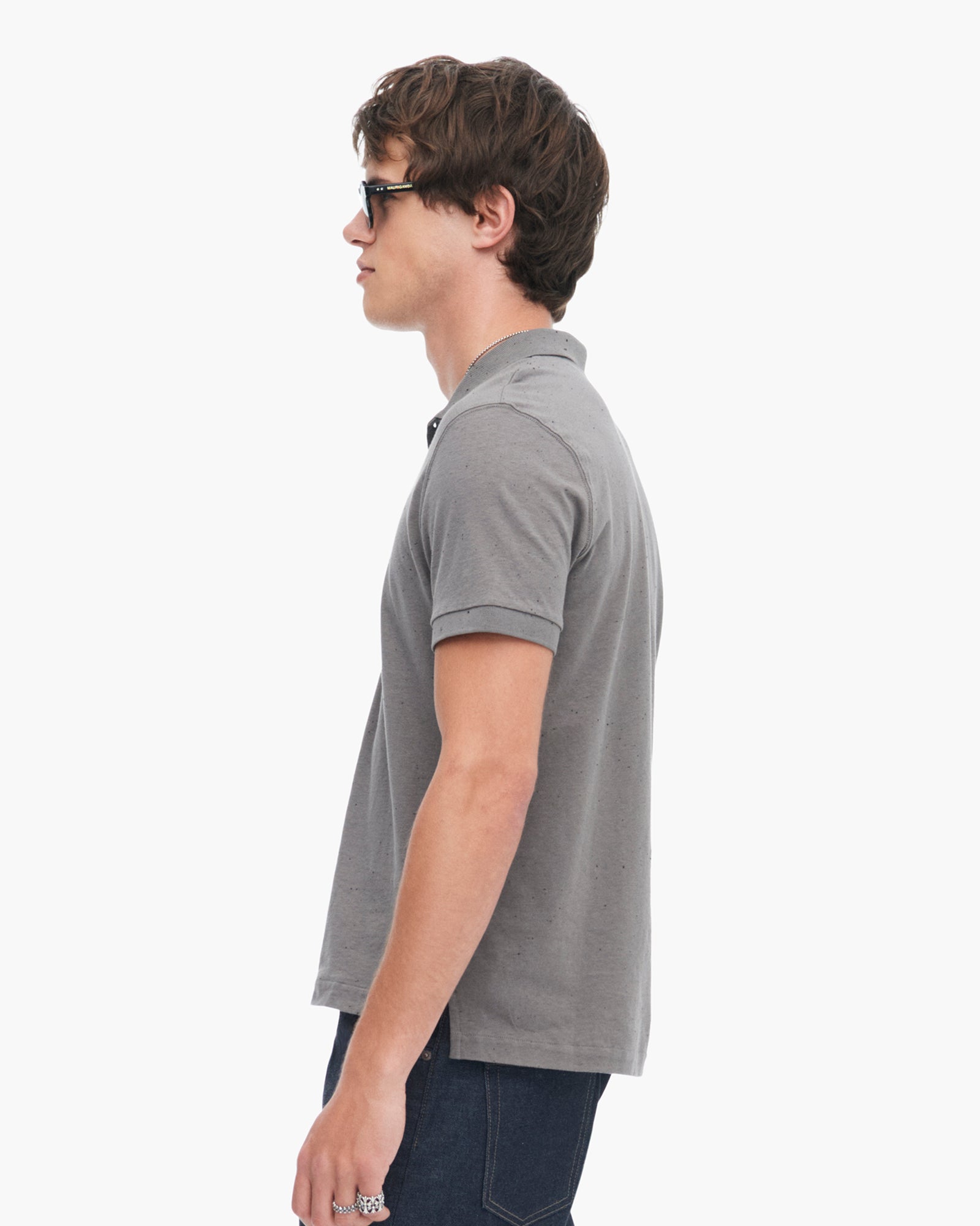 Donegal Jersey Short Sleeve Polo - Steel