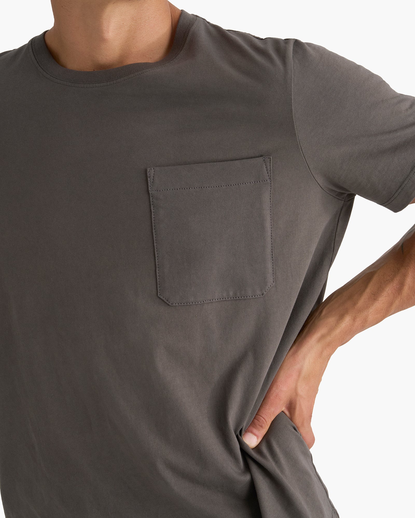 Heavyweight Jersey Crew Neck Tee - Coal