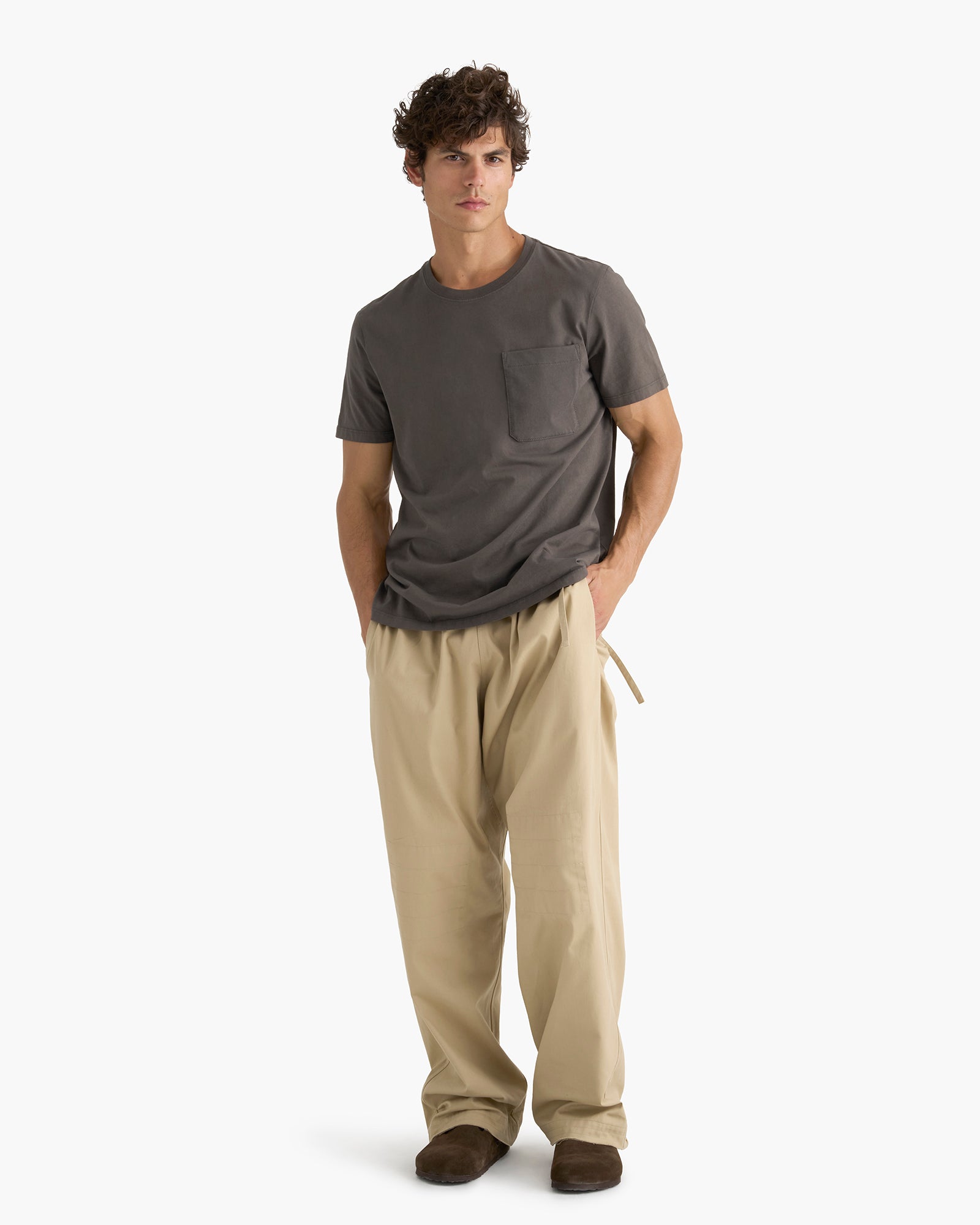 Heavyweight Jersey Crew Neck Tee - Coal