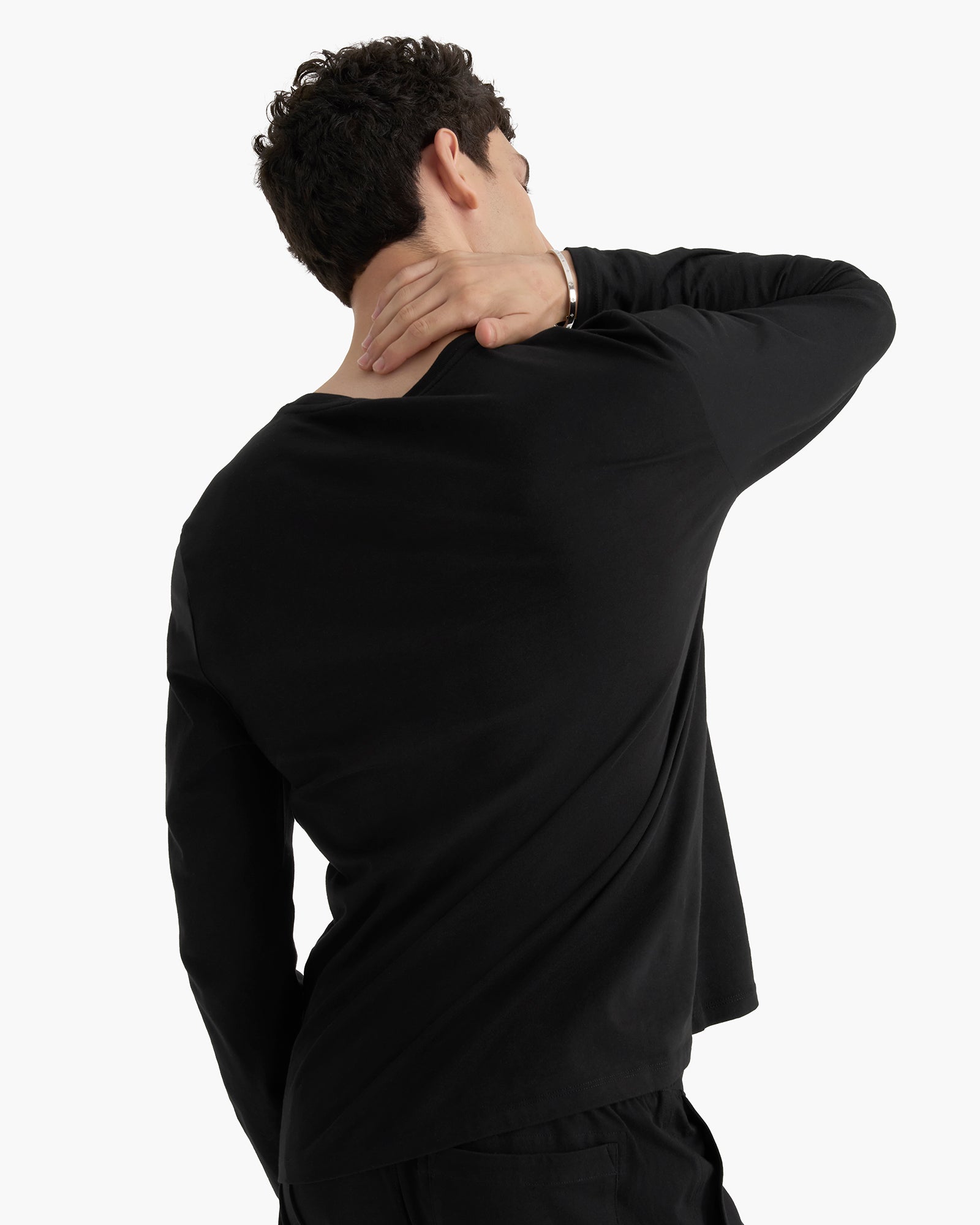 Heavyweight Jersey Long Sleeve Crew - Black