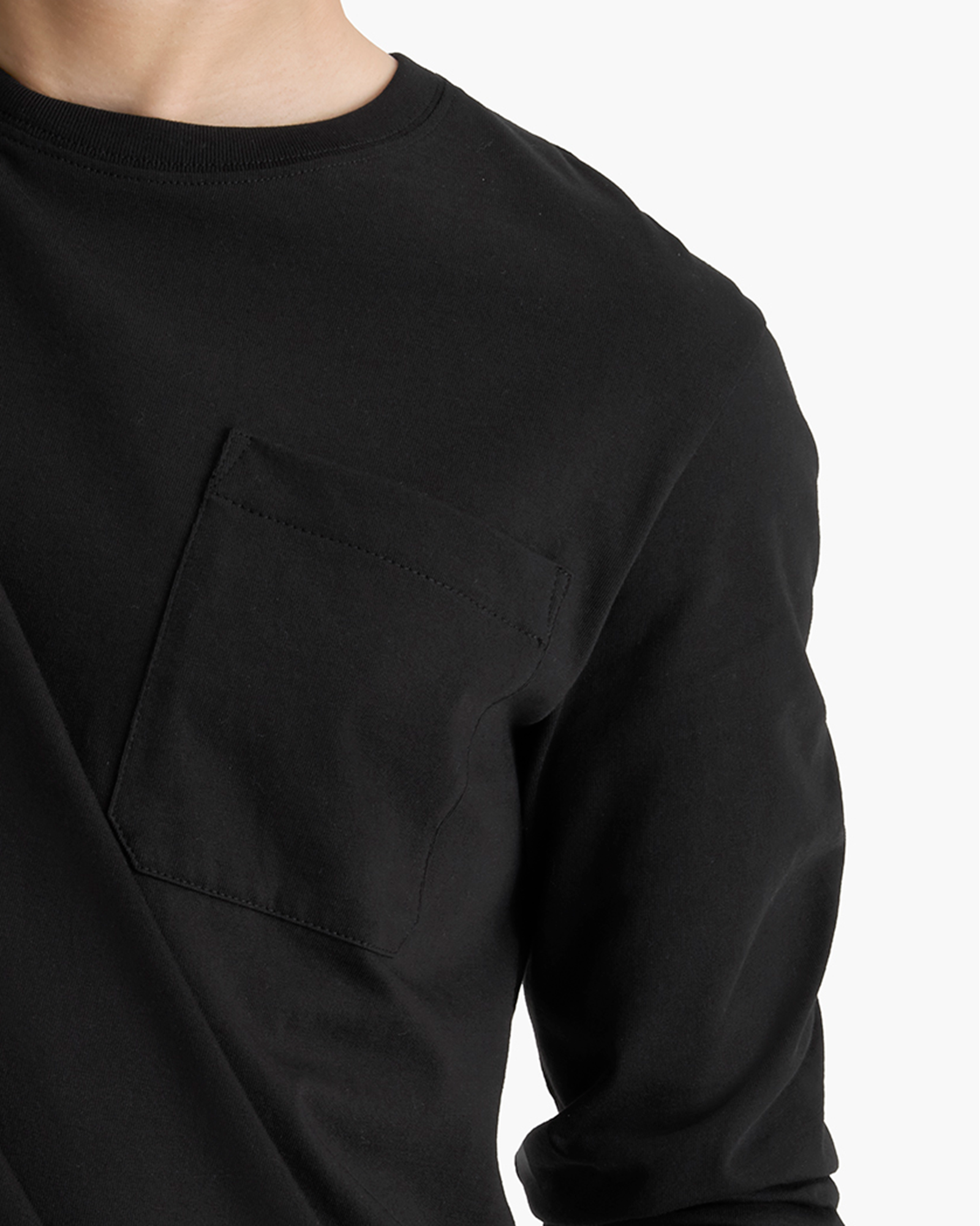 Heavyweight Jersey Long Sleeve Crew - Black