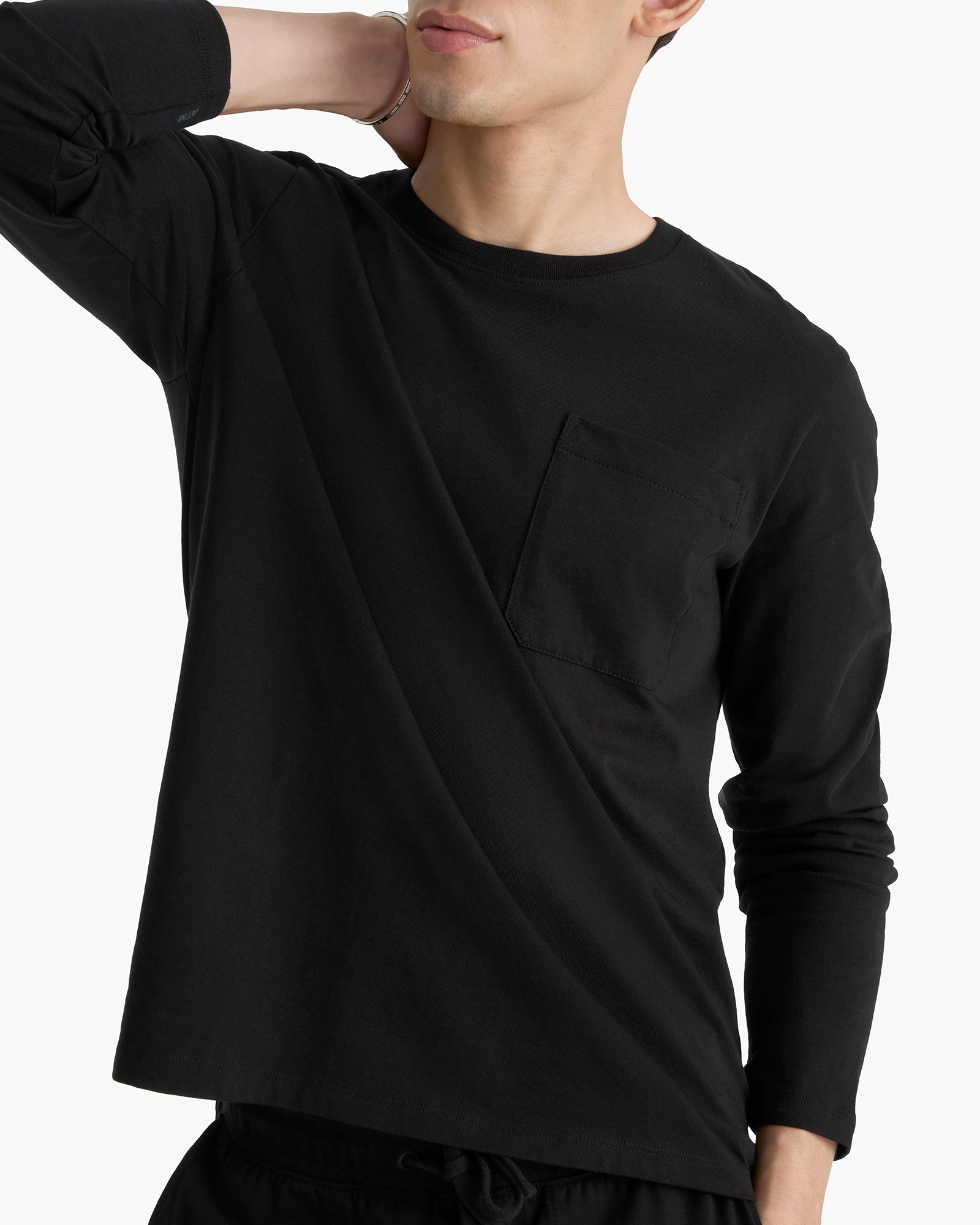 Heavyweight Jersey Long Sleeve Crew - Black