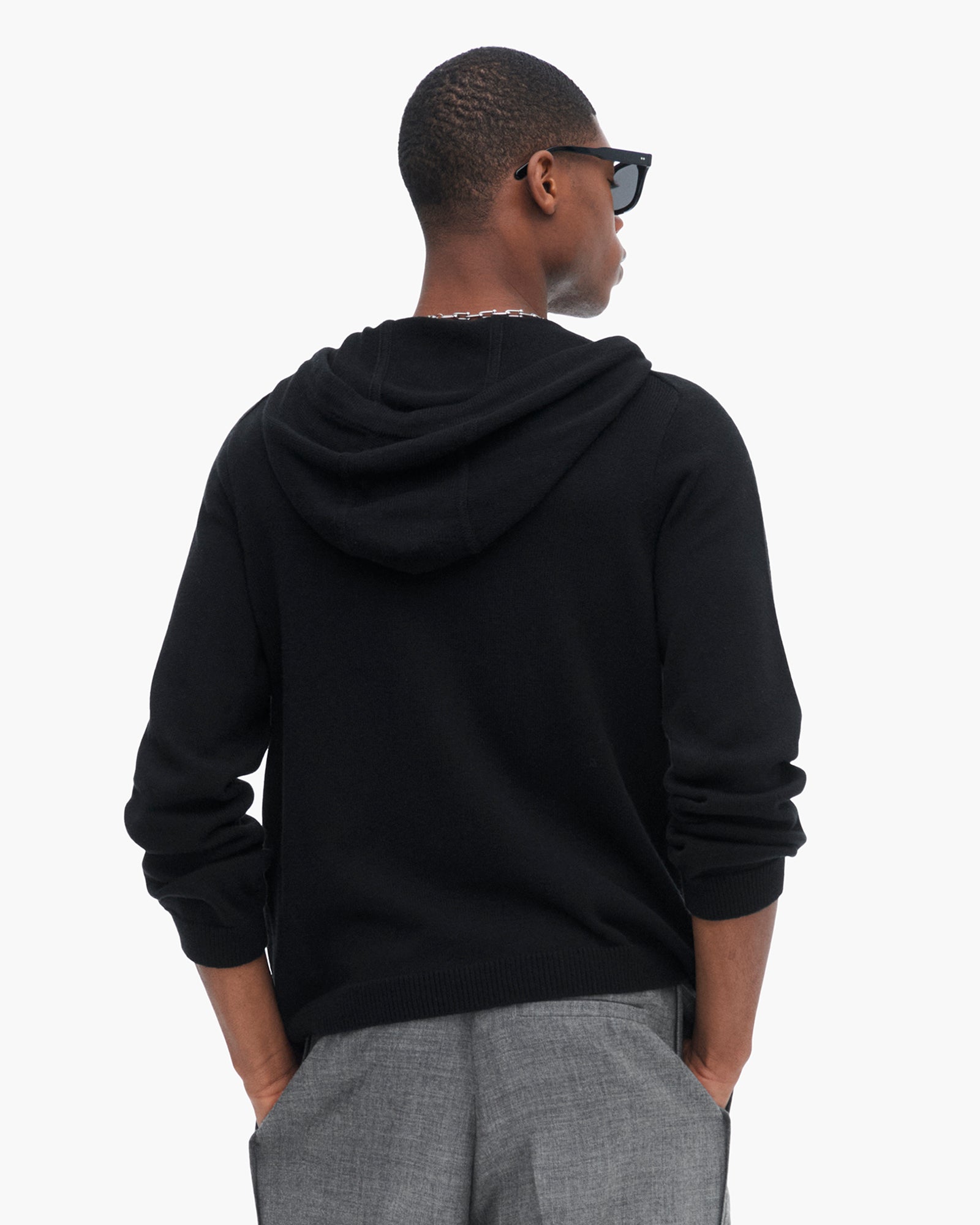 ATM Anthony Thomas Melillo Men's Cotton Cashmere Zip Up Hoodie - Black