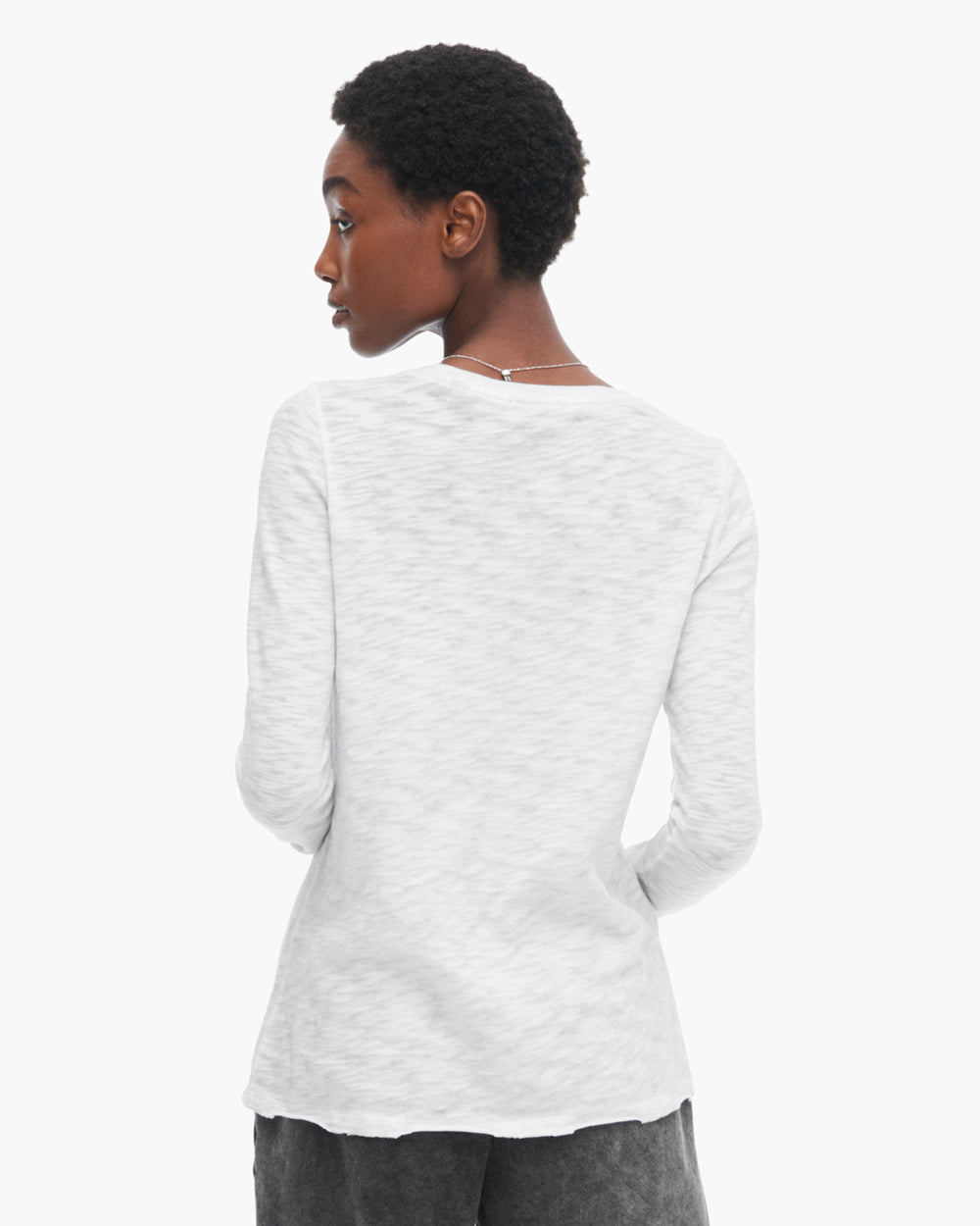 Sublime Wash Slub Jersey Long Sleeve Destroyed Crew - Silver
