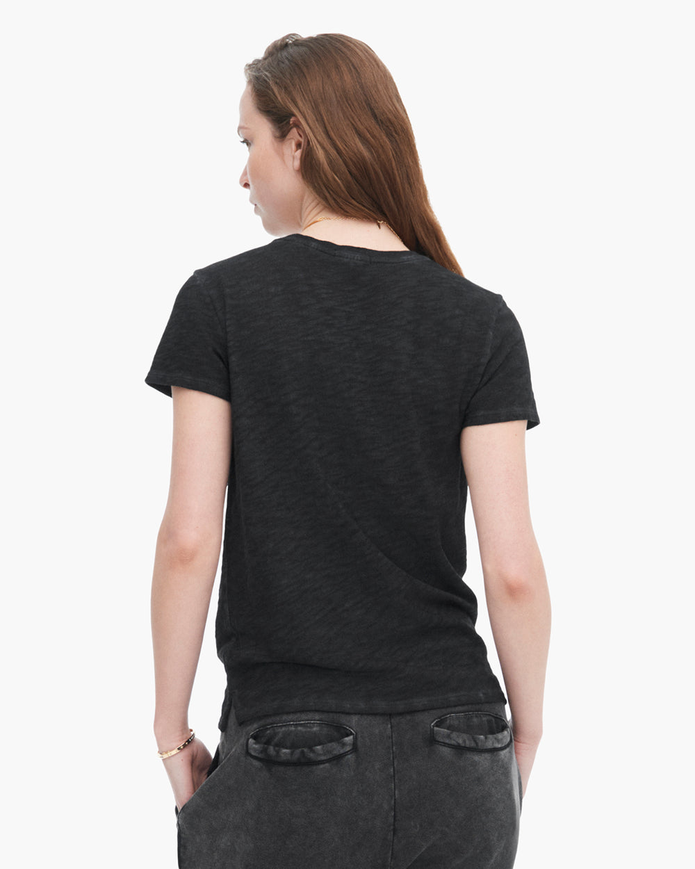 Sublime Wash Slub Jersey Schoolboy Tee - Black