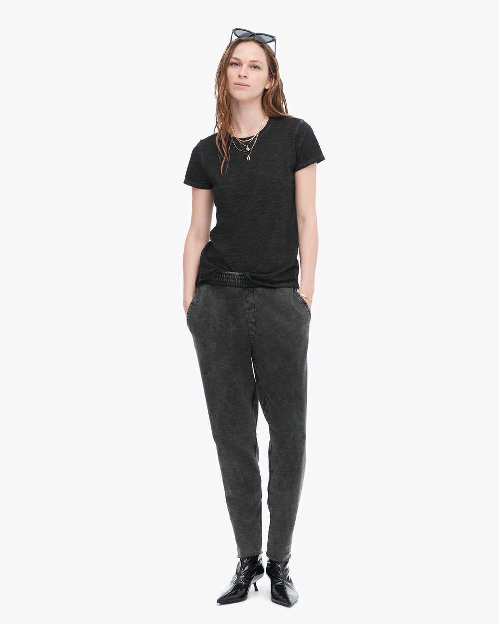 Sublime Wash Slub Jersey Schoolboy Tee - Black