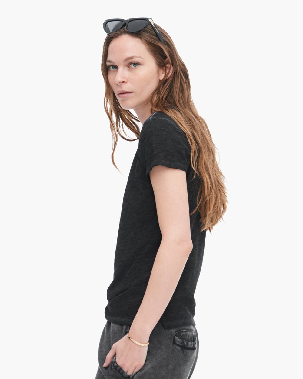 Sublime Wash Slub Jersey Schoolboy Tee - Black