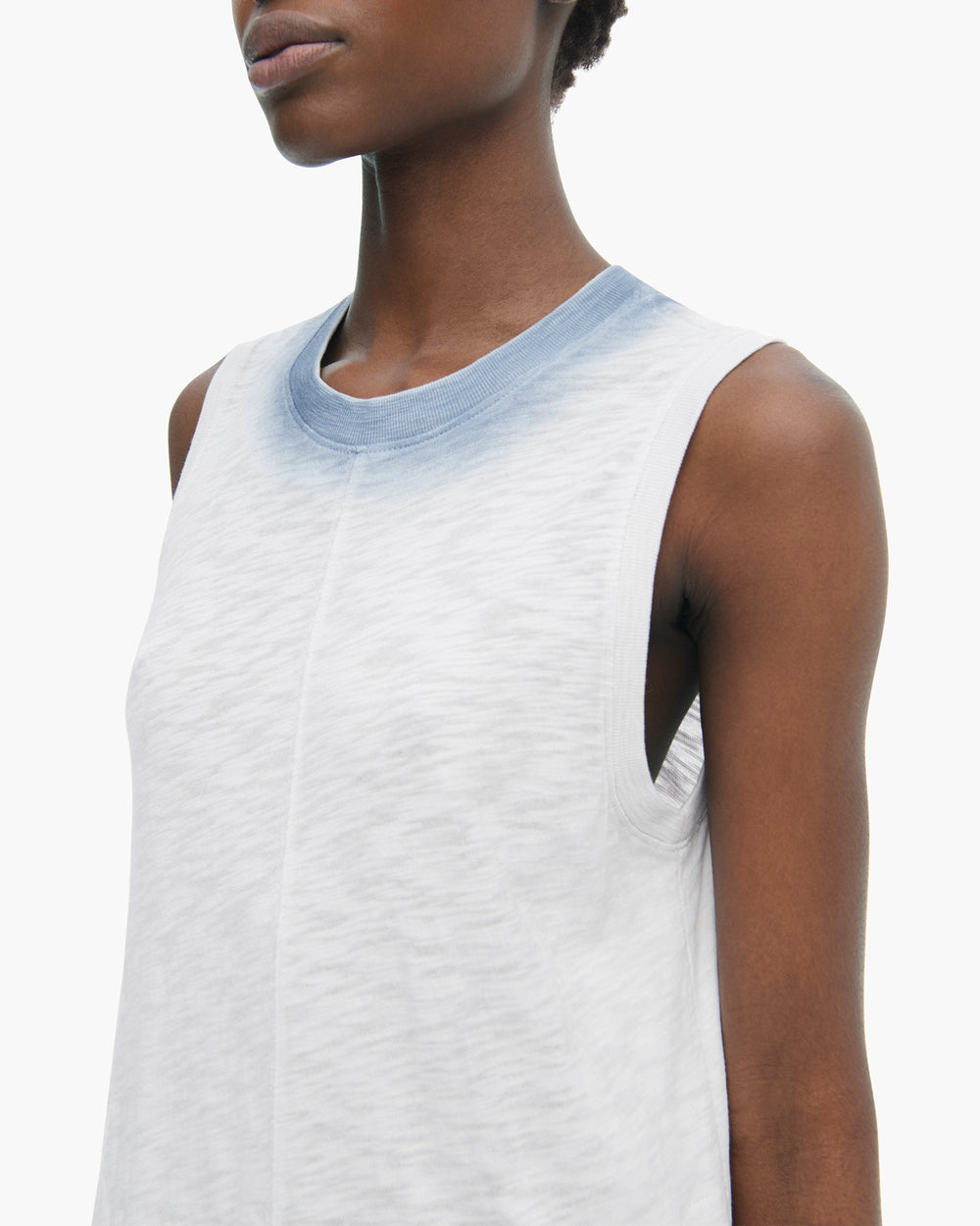 Spray Treatment Slub Jersey Dress - Silver-Wash Navy