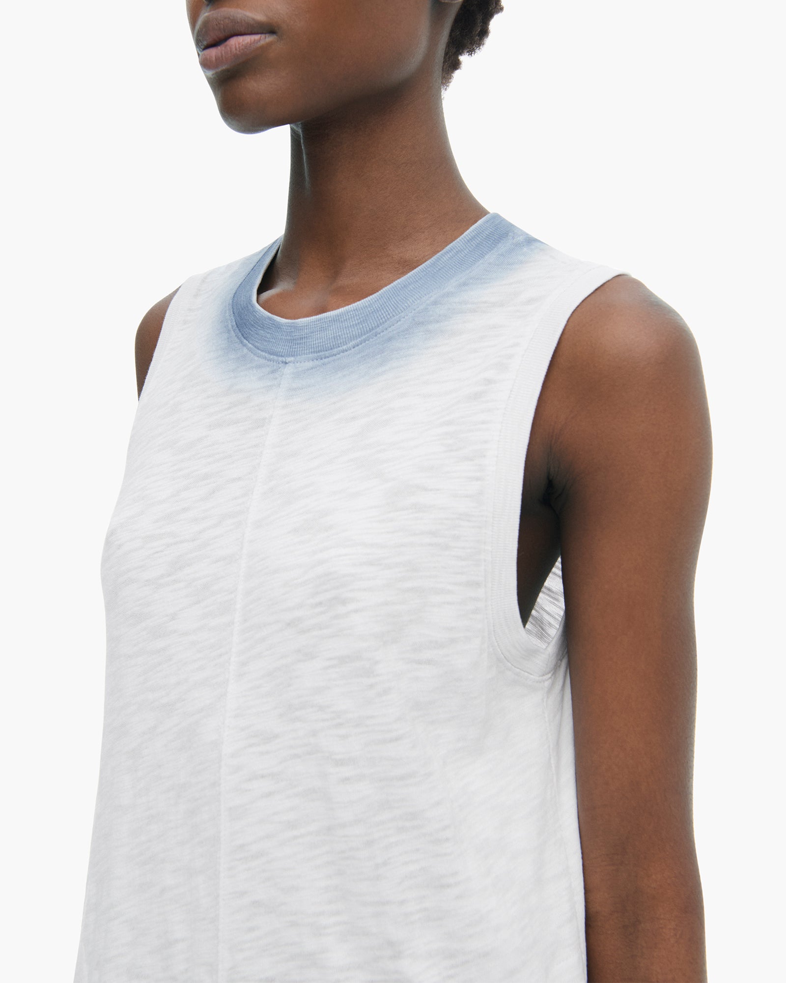Spray Treatment Slub Jersey Dress - Silver-Wash Navy