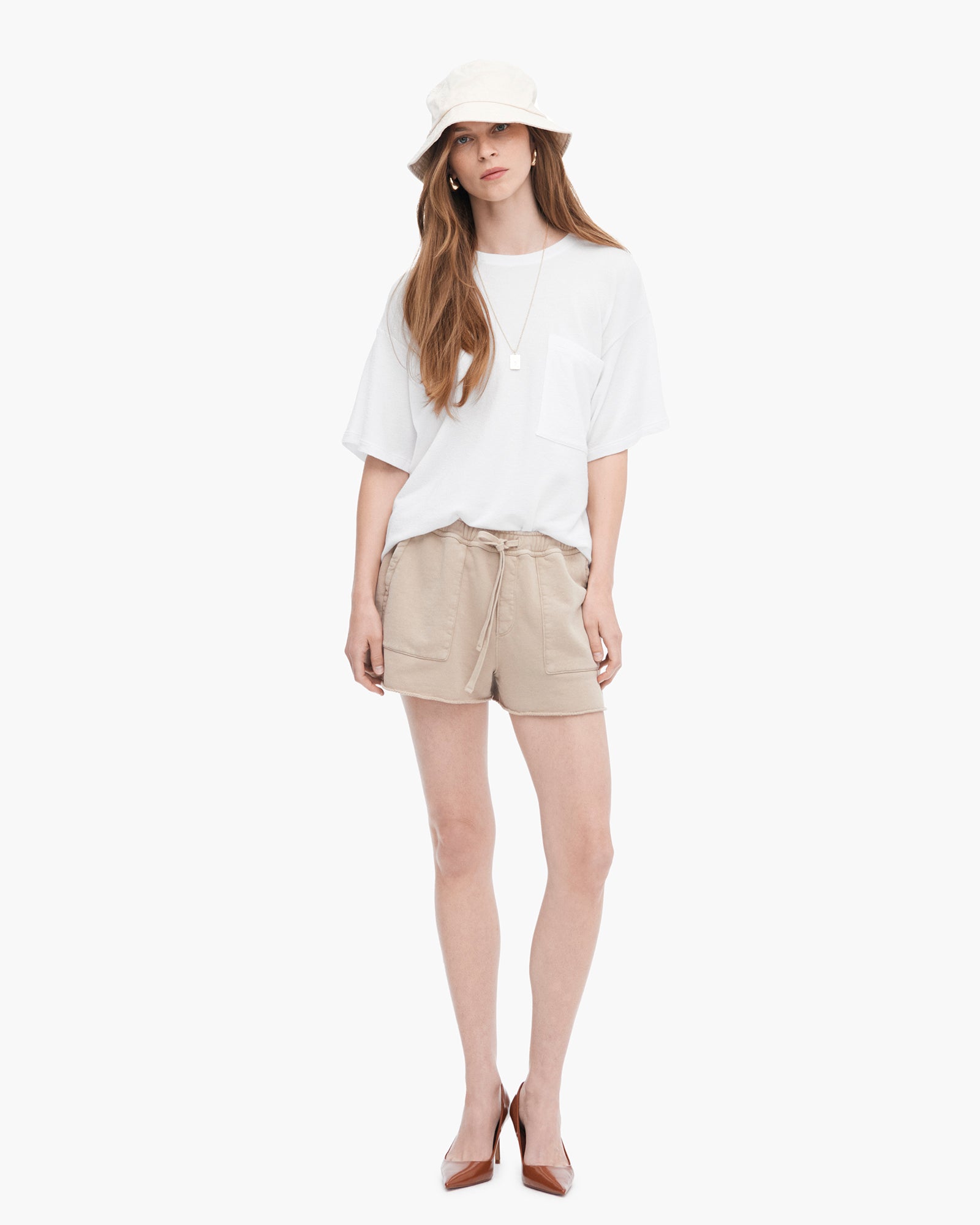 atm anthony thomas melillo FRENCH TERRY PIGMENT WASH PULL-ON SHORTS