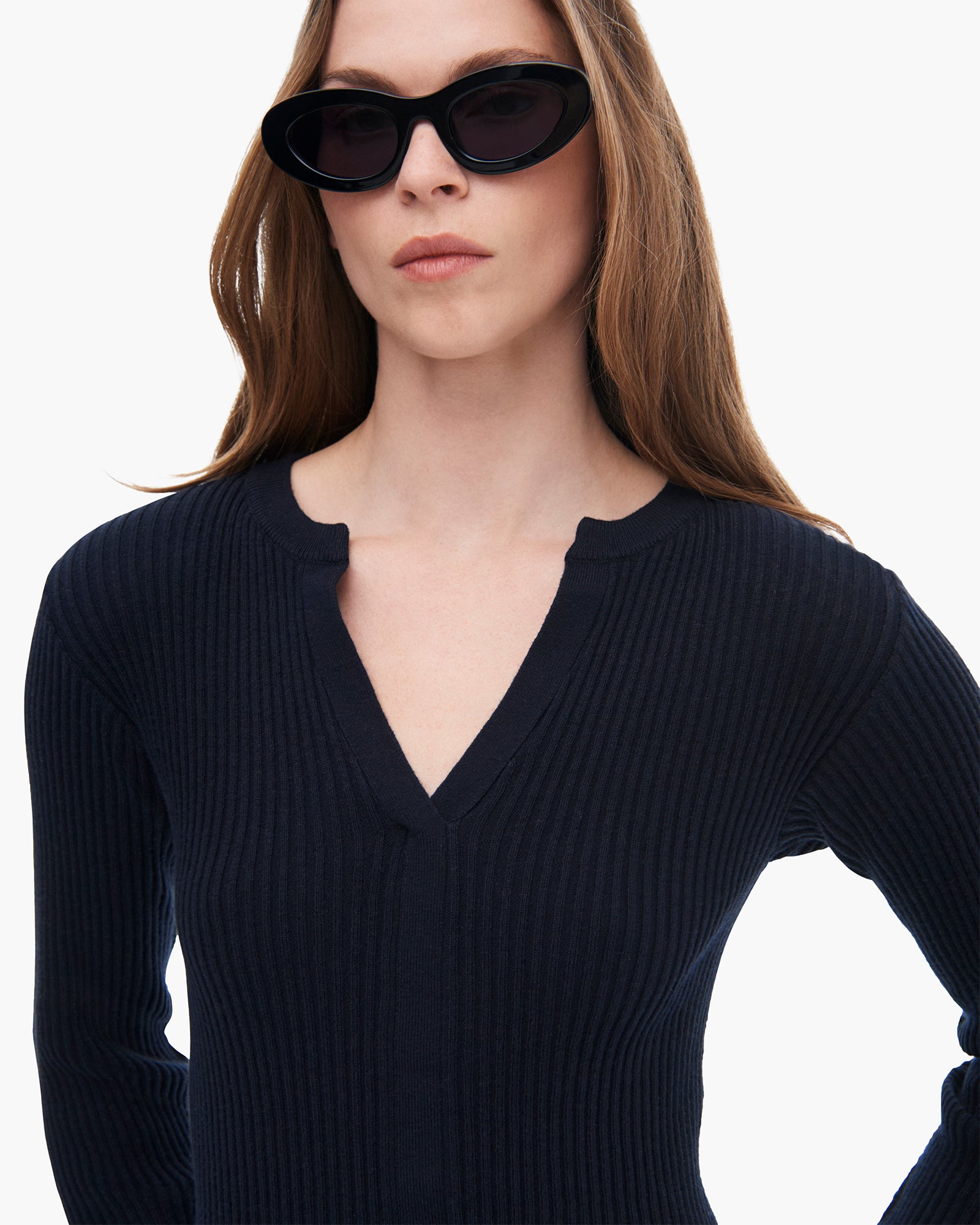 ATM Anthony Thomas Melillo Women's Cotton Cashmere Ribbed Trumploy