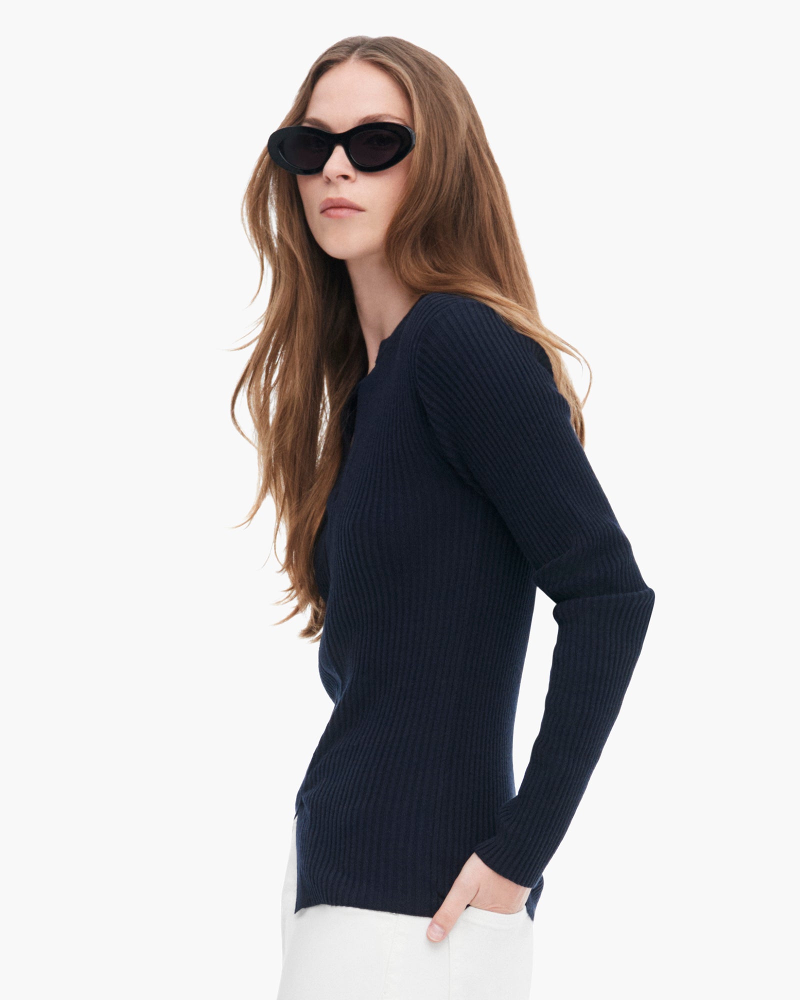 ATM Anthony Thomas Melillo Women's Cotton Cashmere Ribbed Trumploy