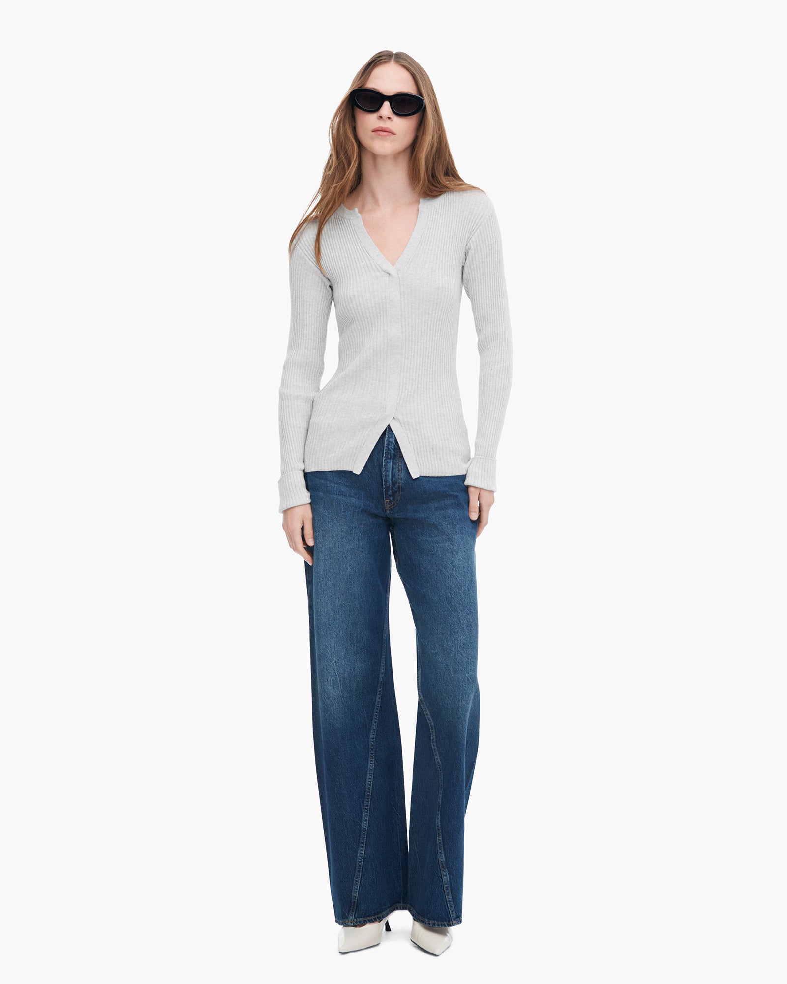 atm anthony thomas melillo COTTON CASHMERE RIBBED TRUMPLOY CARDIGAN