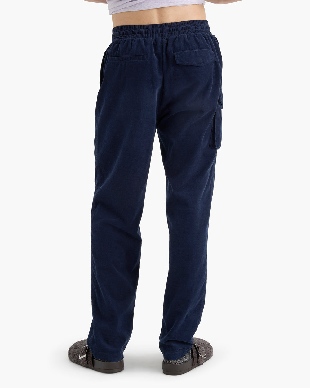 Corduroy Straight Leg Pant With Cargo Pocket - Midnight
