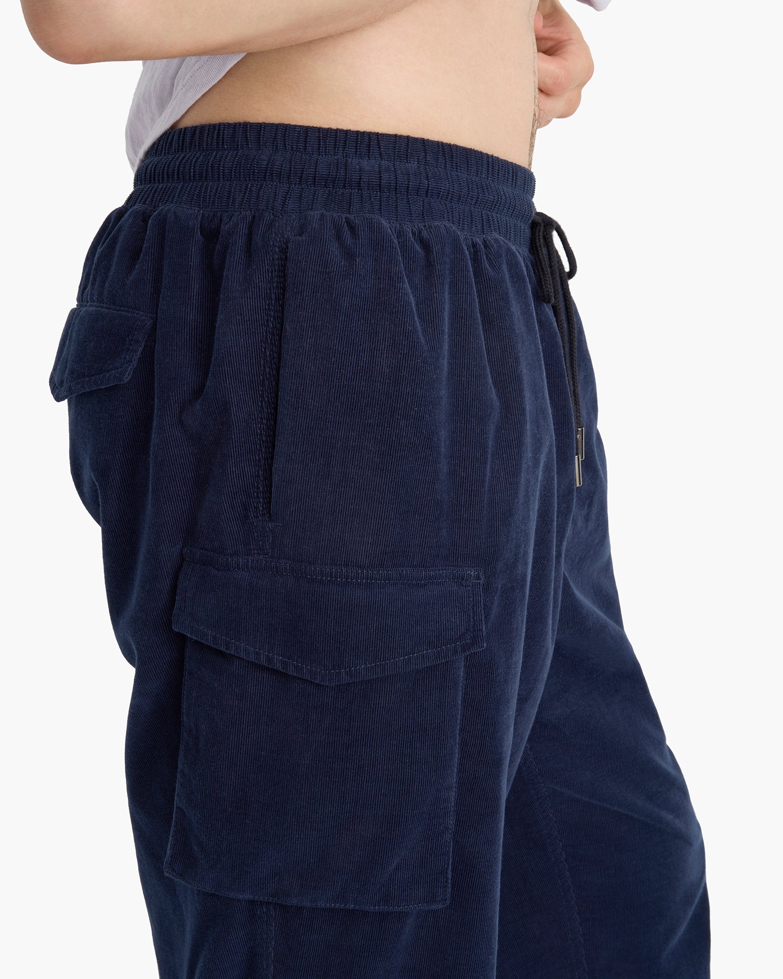 Corduroy Straight Leg Pant With Cargo Pocket - Midnight