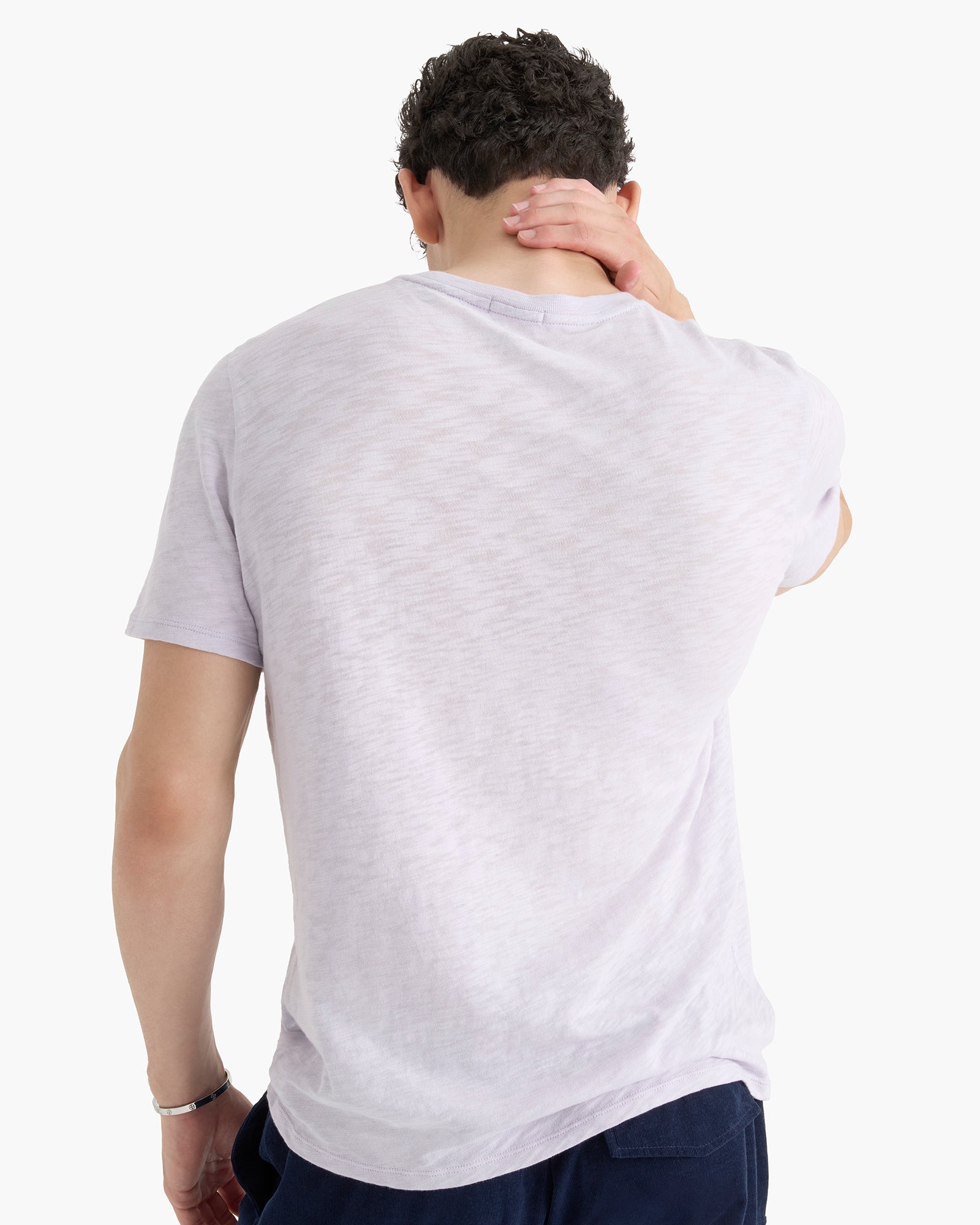 Slub Jersey Chroma Wash Short Sleeve Crew Neck Tee - Faded Lavender