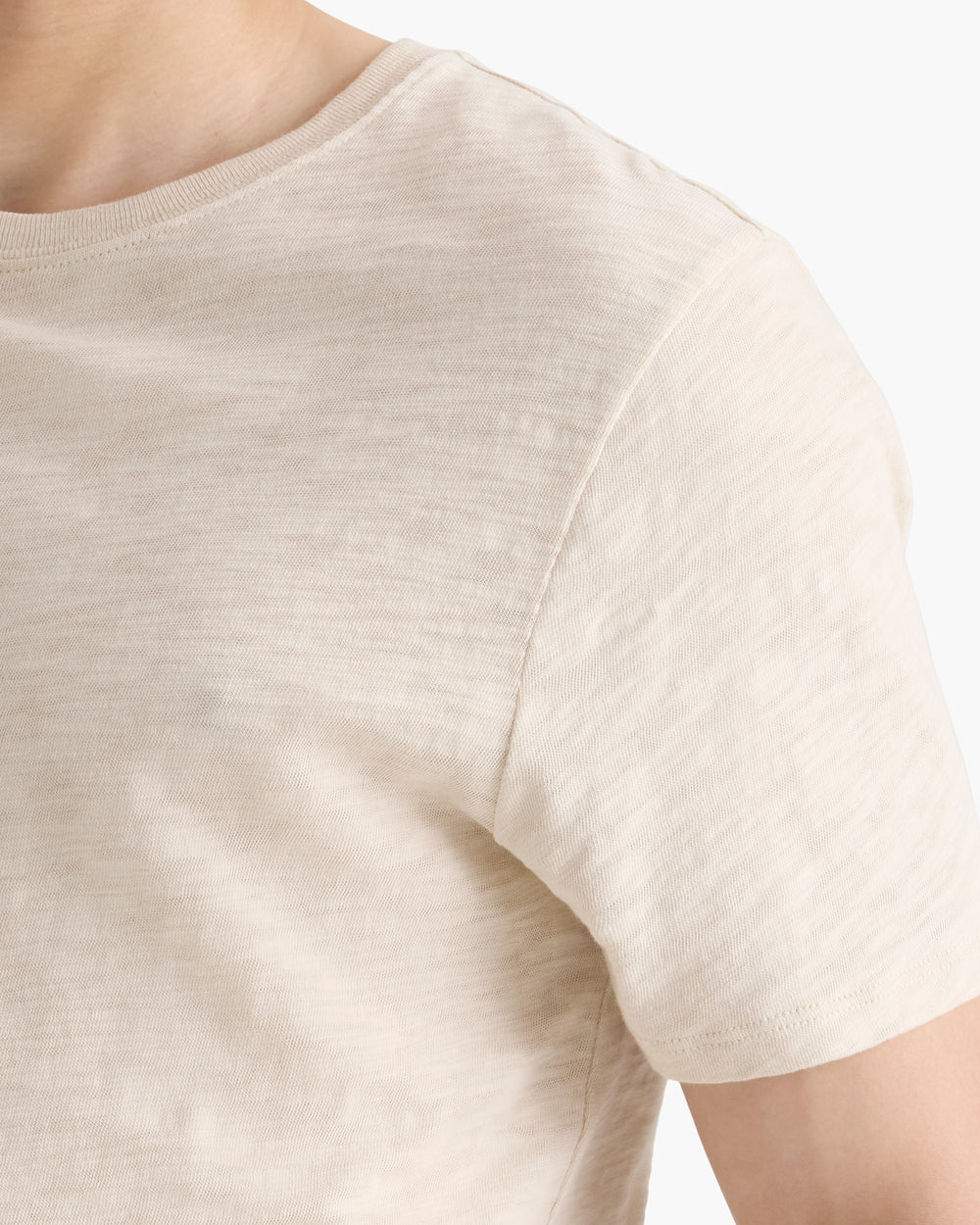 Slub Jersey Crew Neck Tee - Bleached Oak