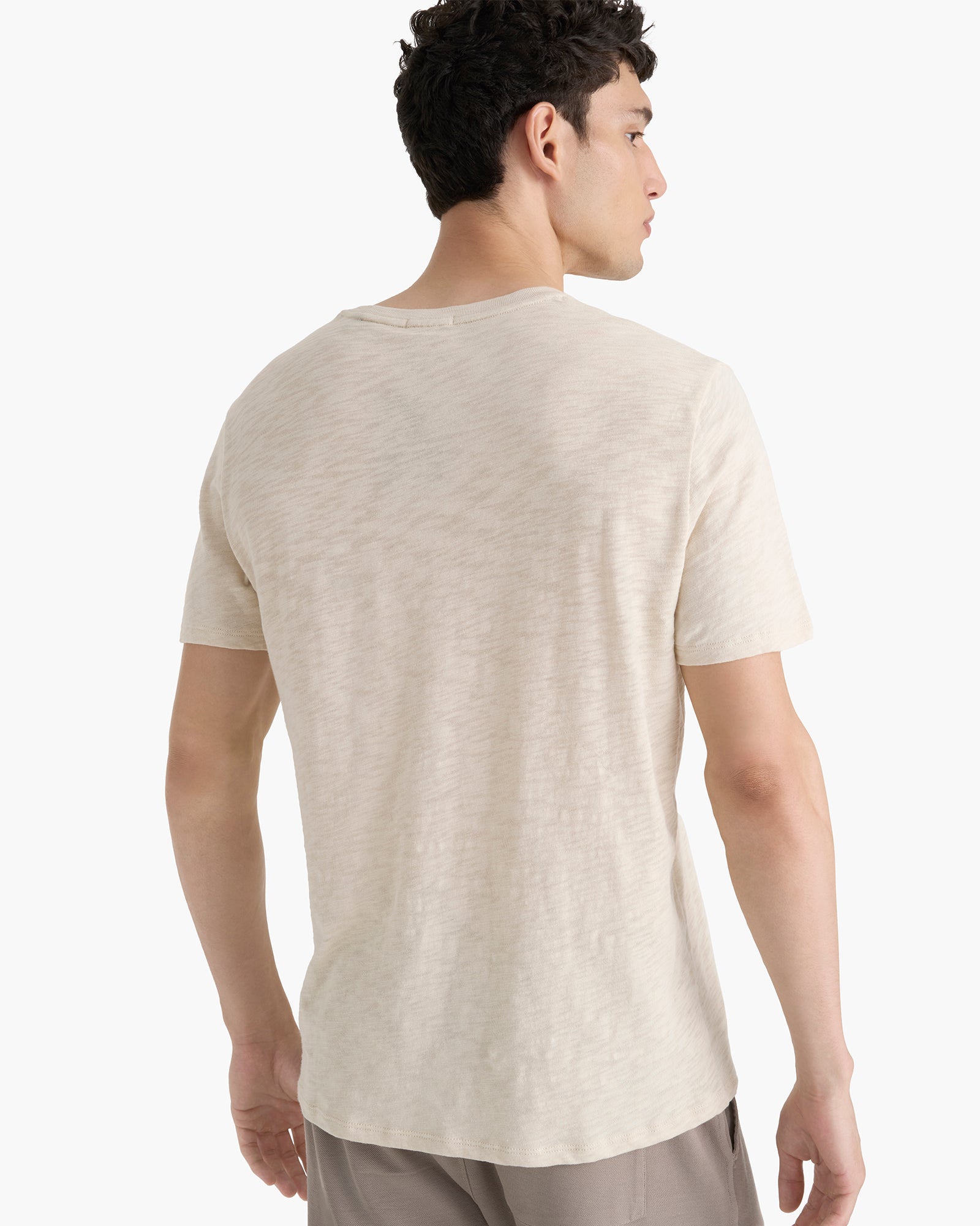 Slub Jersey Crew Neck Tee - Bleached Oak