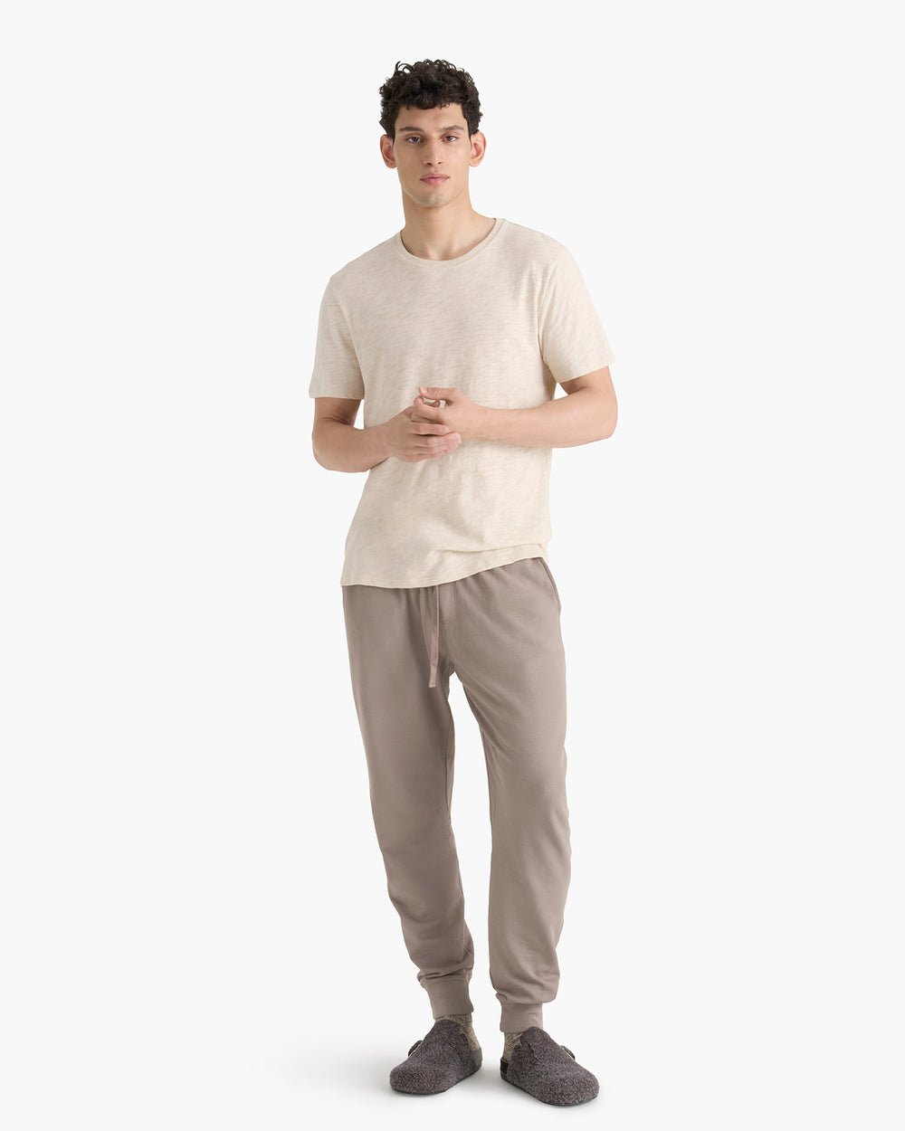 Slub Jersey Crew Neck Tee - Bleached Oak