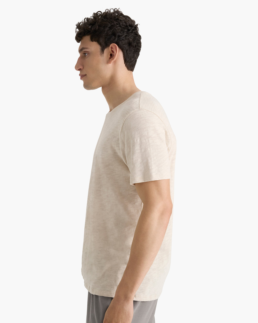 Slub Jersey Crew Neck Tee - Bleached Oak