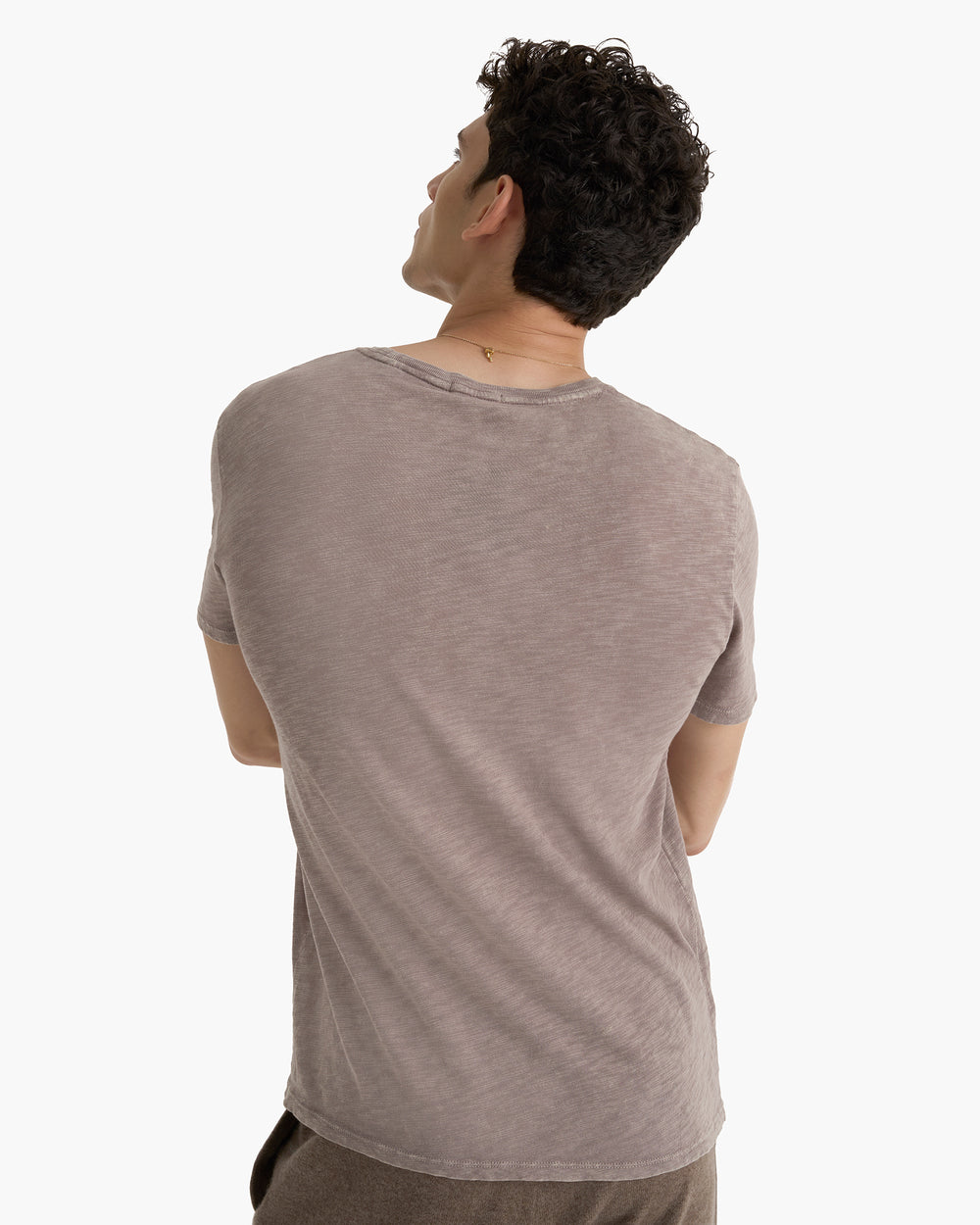Slub Jersey Chroma Wash Short Sleeve Crew Neck Tee - Faded Mocha