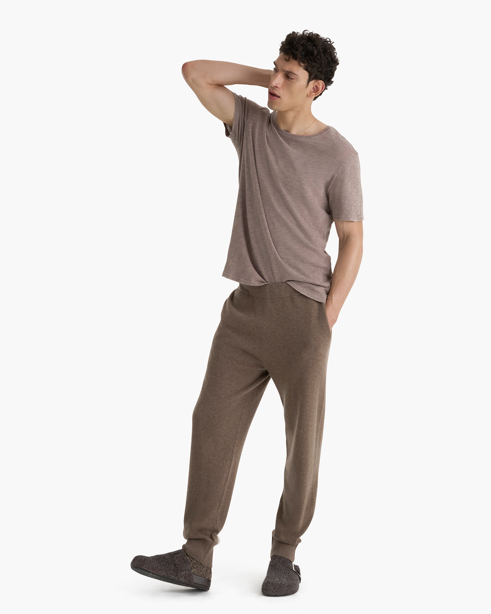 Slub Jersey Chroma Wash Short Sleeve Crew Neck Tee - Faded Mocha