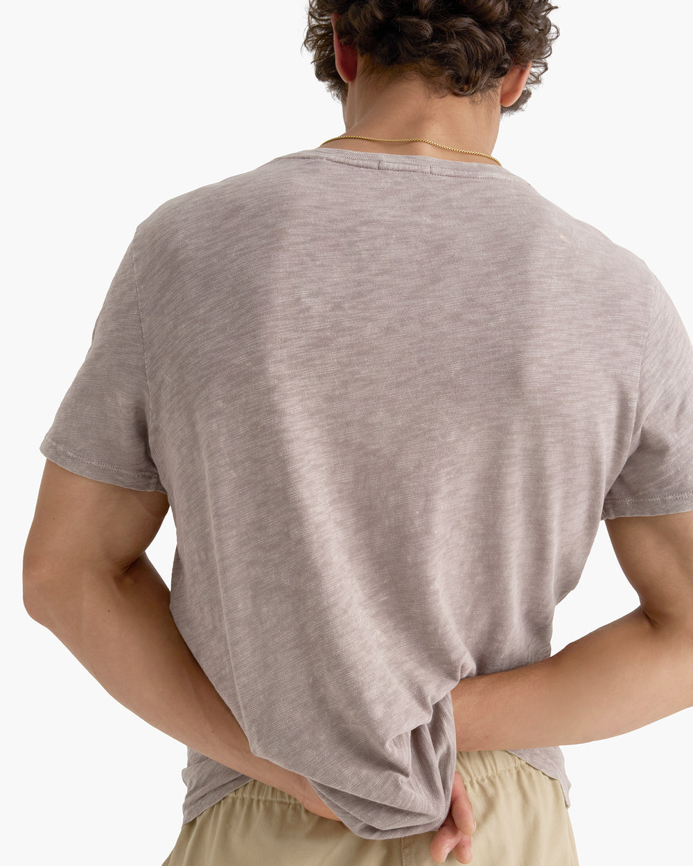 Slub Jersey Chroma Wash V-Neck Tee - Faded Mocha