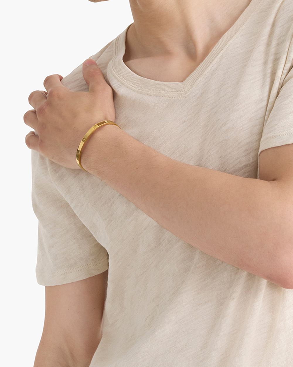 Slub Jersey V-Neck Tee - Bleached Oak