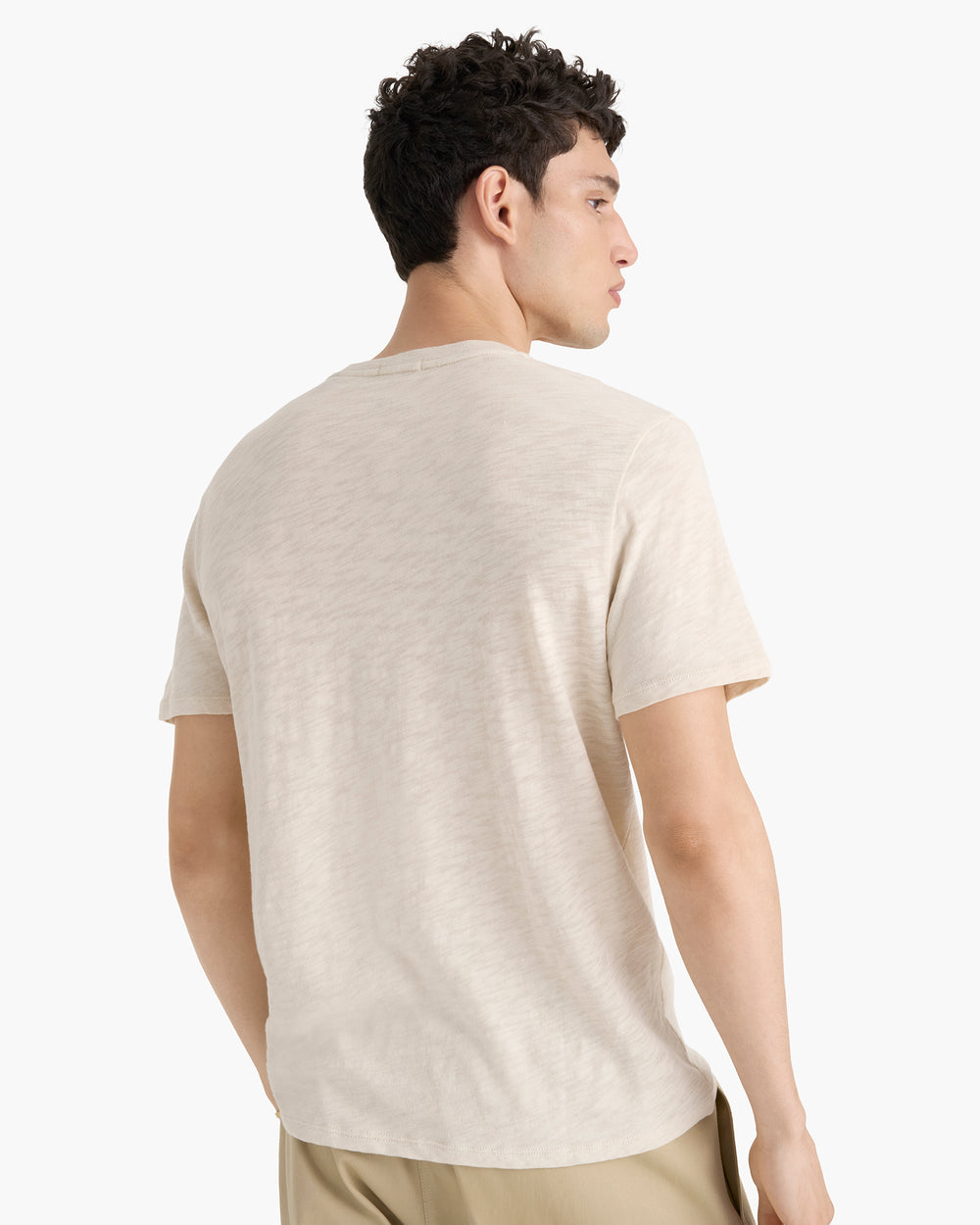 Slub Jersey V-Neck Tee - Bleached Oak