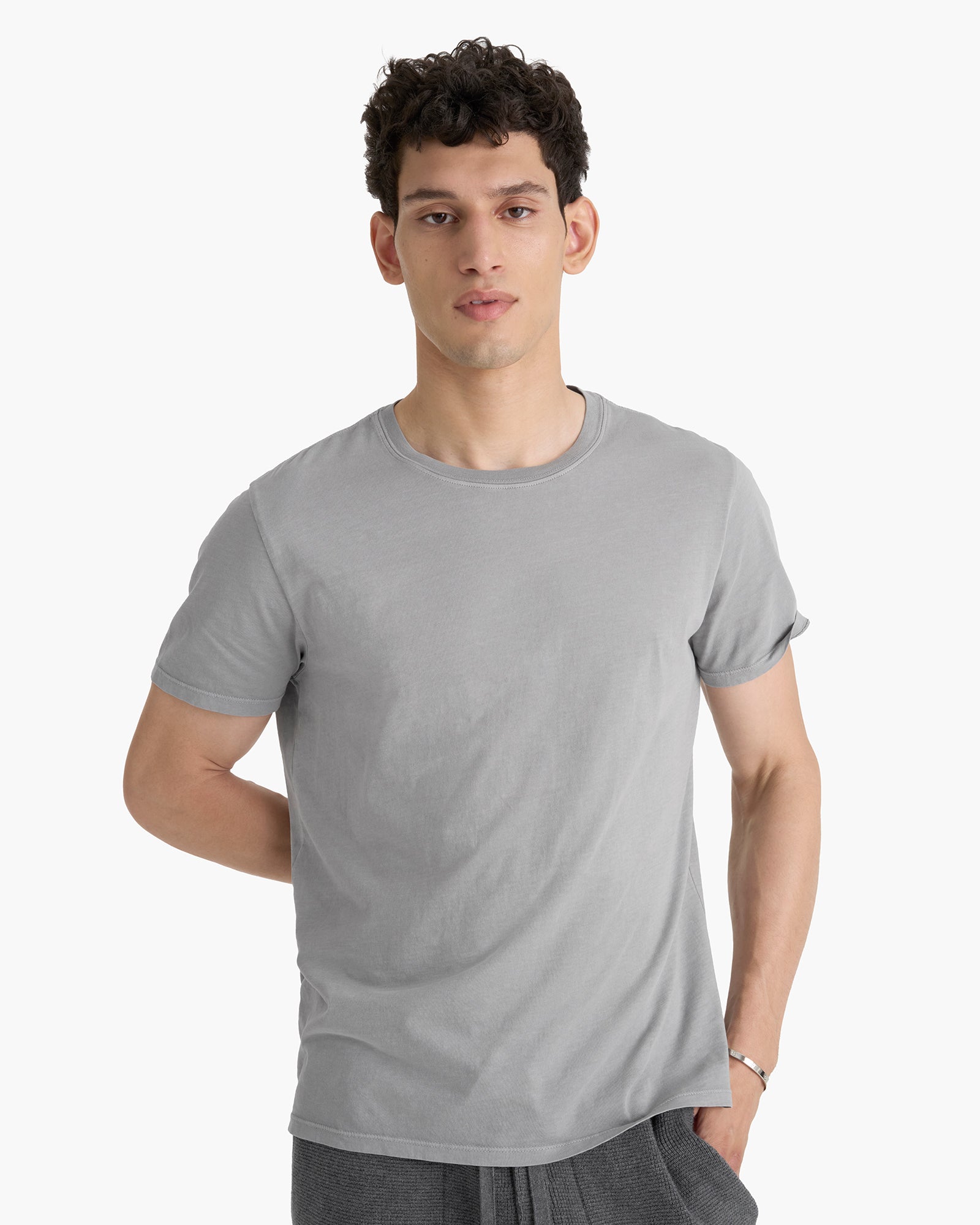 Classic Jersey Crew Neck Tee - Pewter