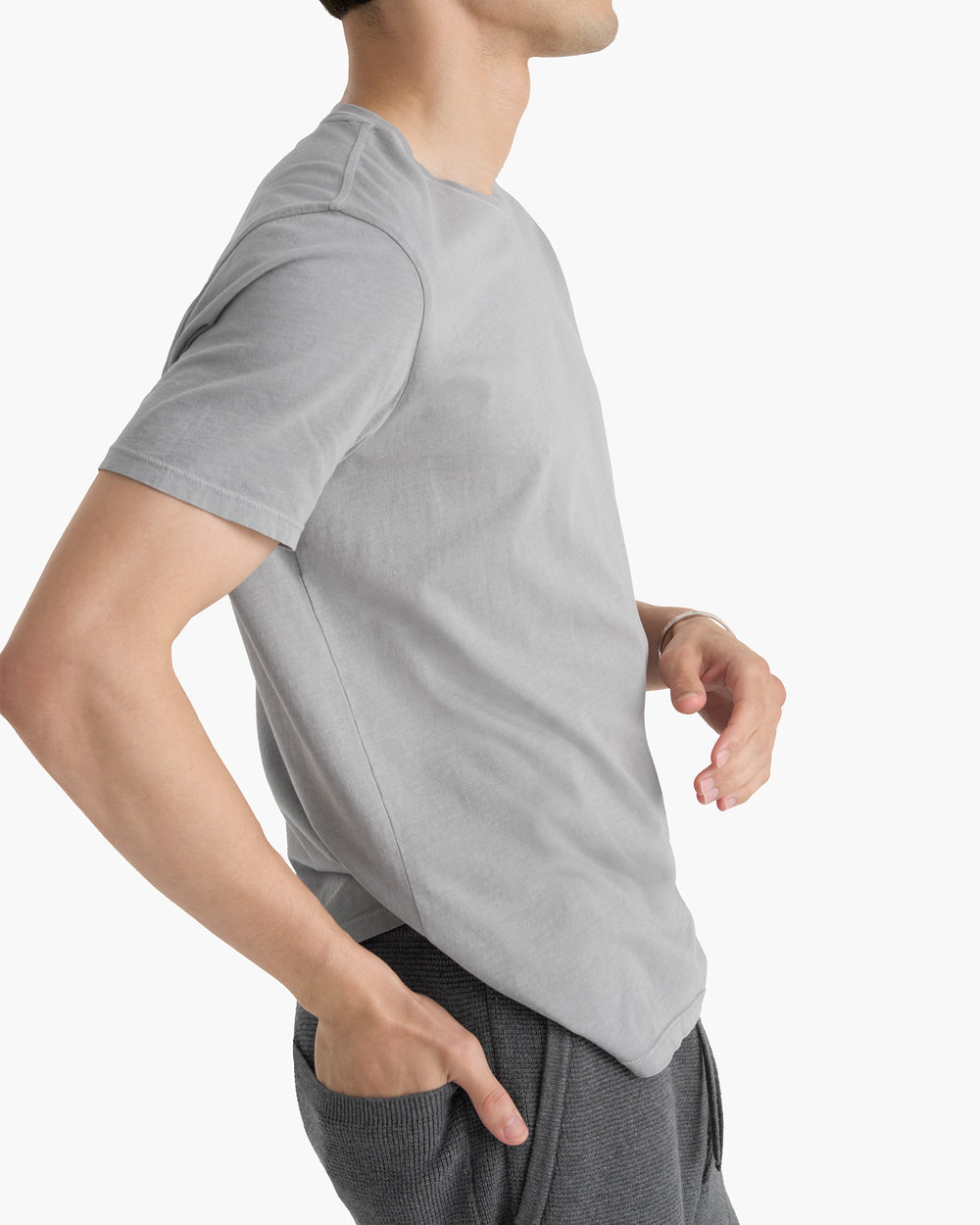 Classic Jersey Crew Neck Tee - Pewter
