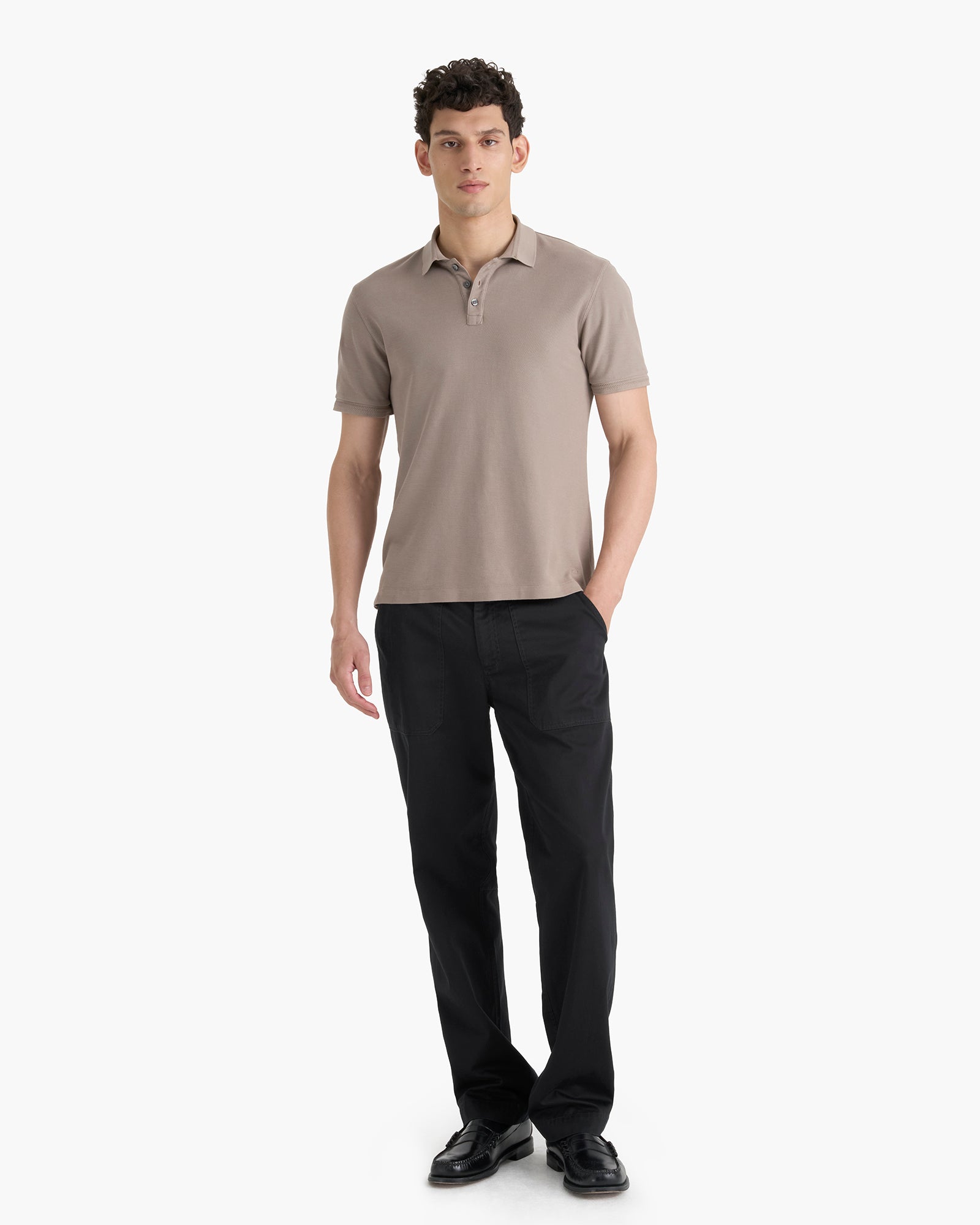 Pima Cotton Pique Polo - Faded Mocha – ATM Anthony Thomas Melillo
