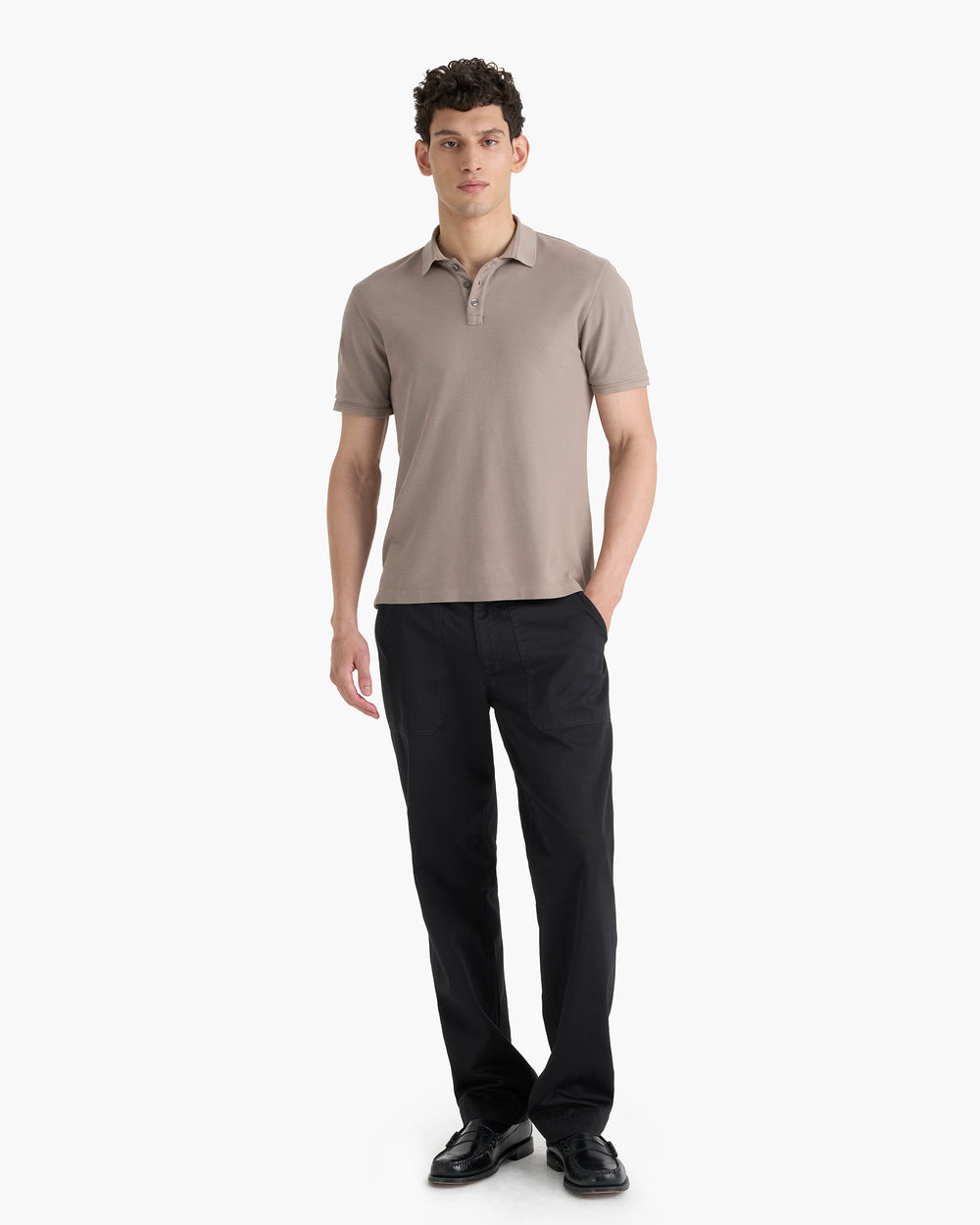 Pima Cotton Pique Polo - Faded Mocha