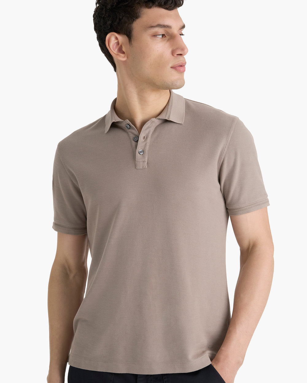 Pima Cotton Pique Polo - Faded Mocha