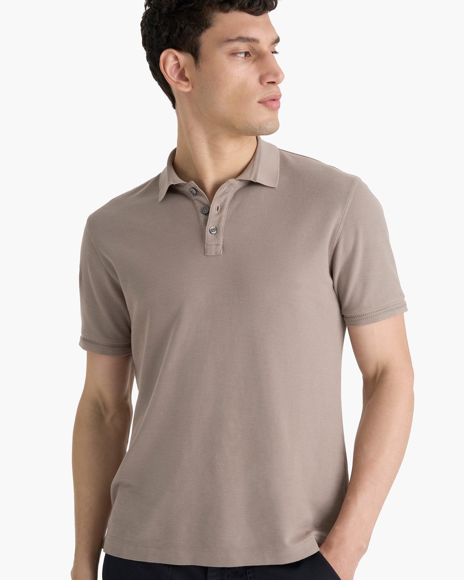 Pima Cotton Pique Polo - Faded Mocha