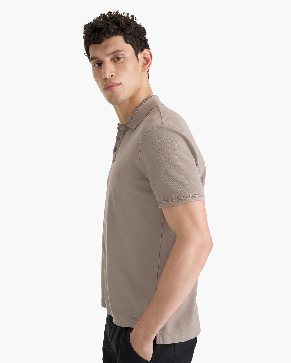 Pima Cotton Pique Polo - Faded Mocha