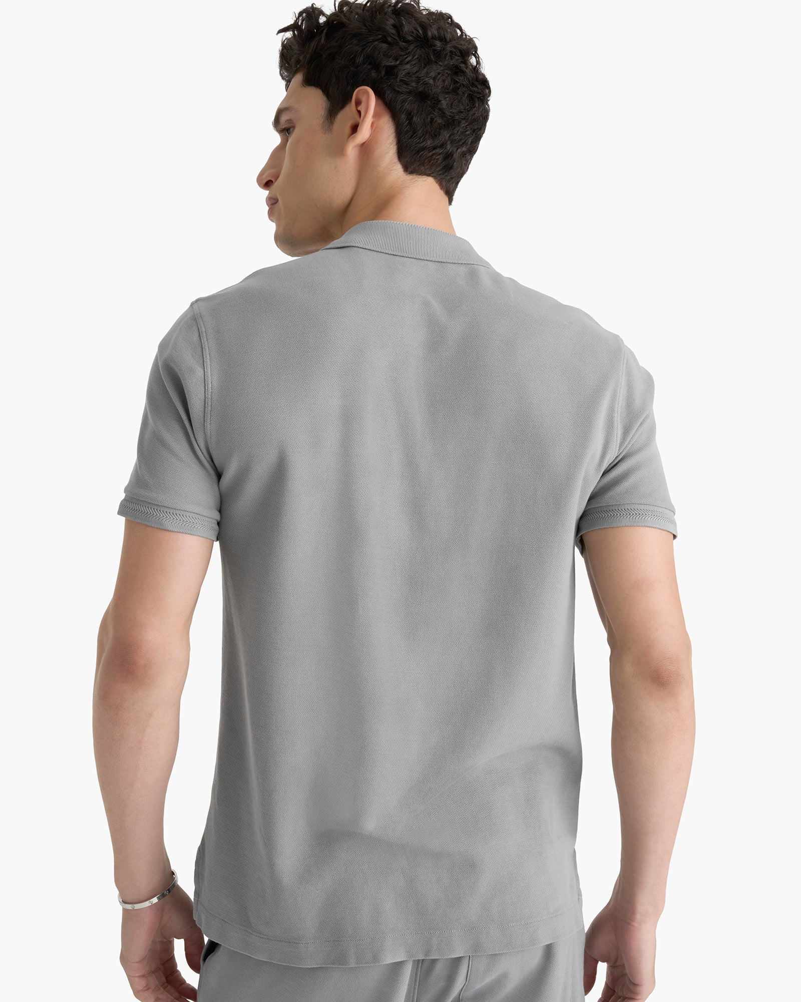 Pima Cotton Pique Polo - Pewter