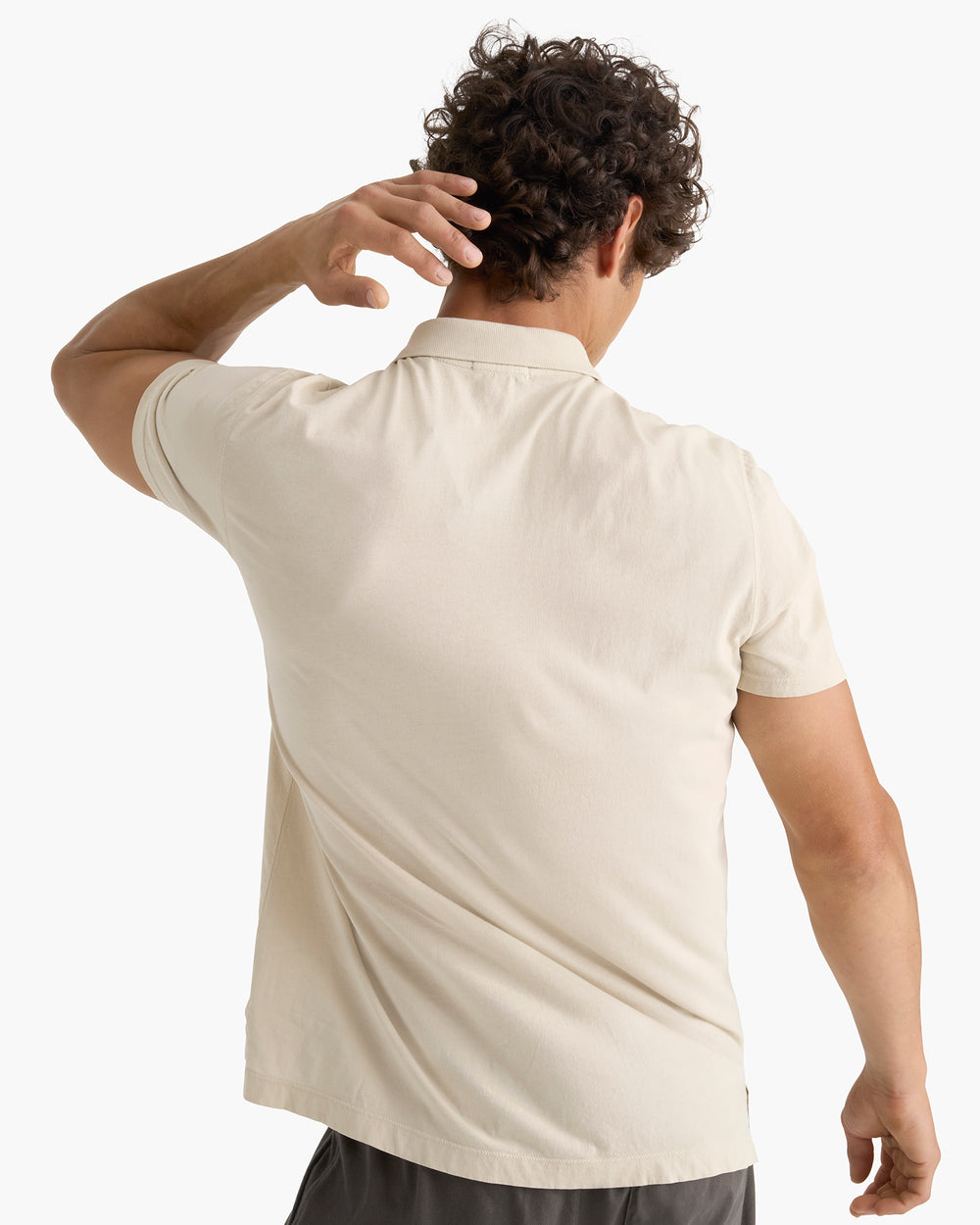 Classic Jersey Sun Bleach Wash Short Sleeve Polo - Bleached Oak