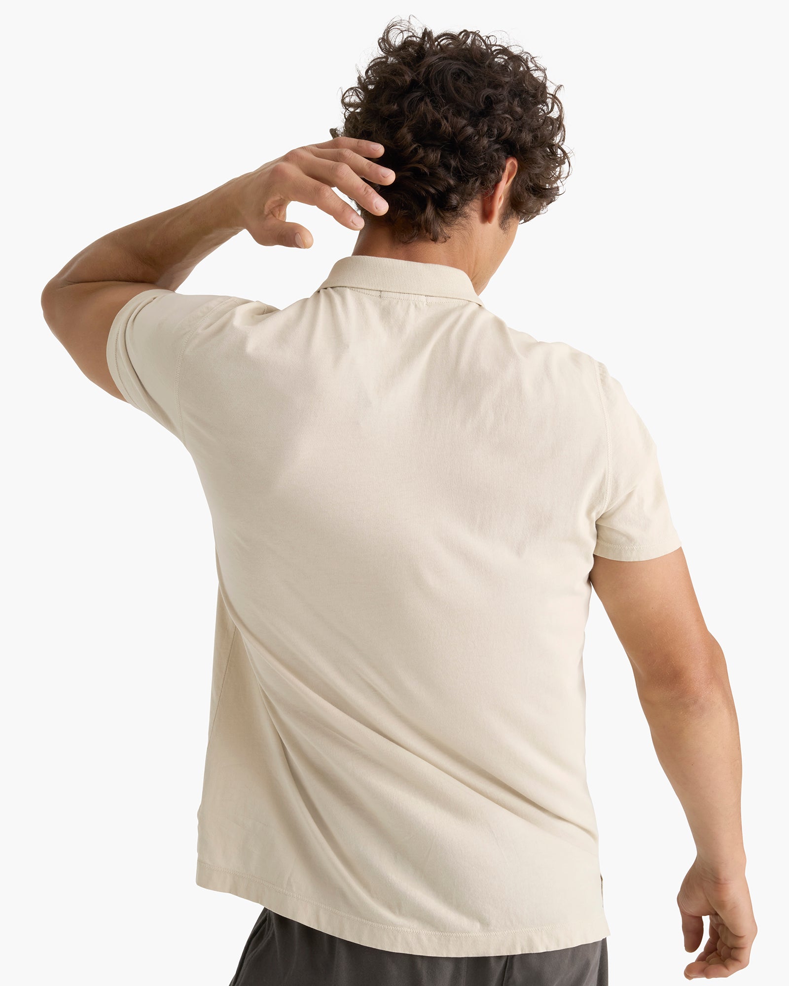 Classic Jersey Sun Bleach Wash Short Sleeve Polo - Bleached Oak