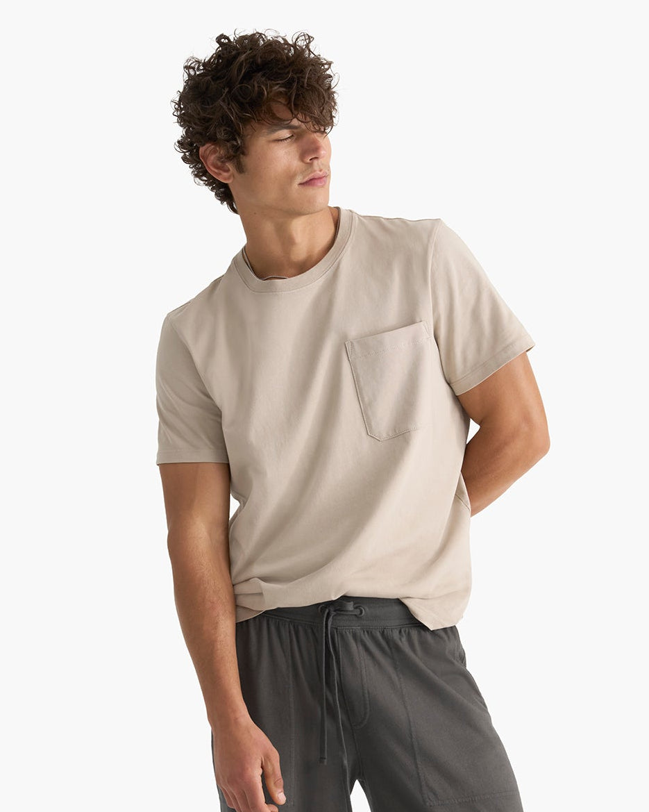 Heavyweight Jersey Crew Neck Tee - French Oak