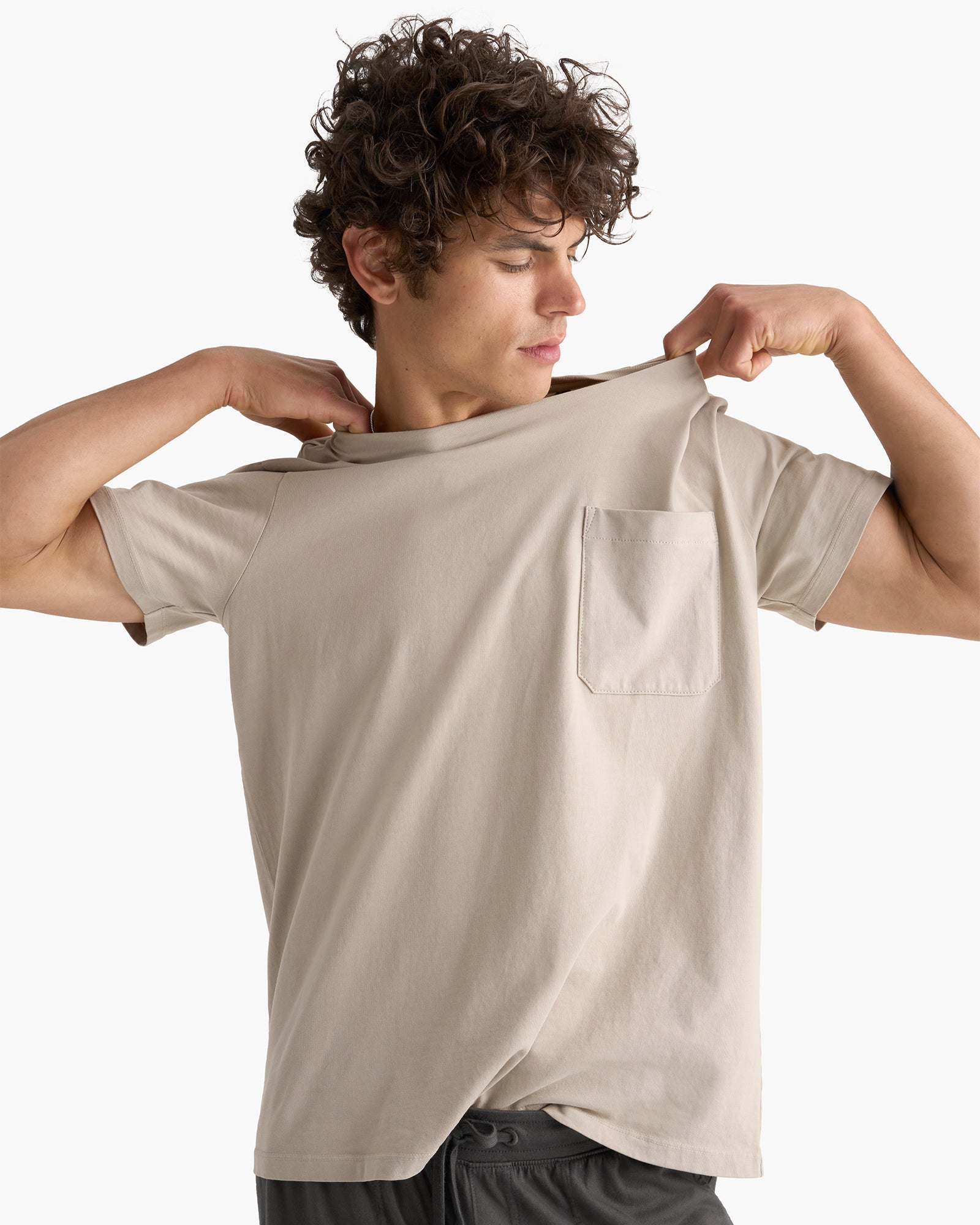 Heavyweight Jersey Crew Neck Tee - French Oak