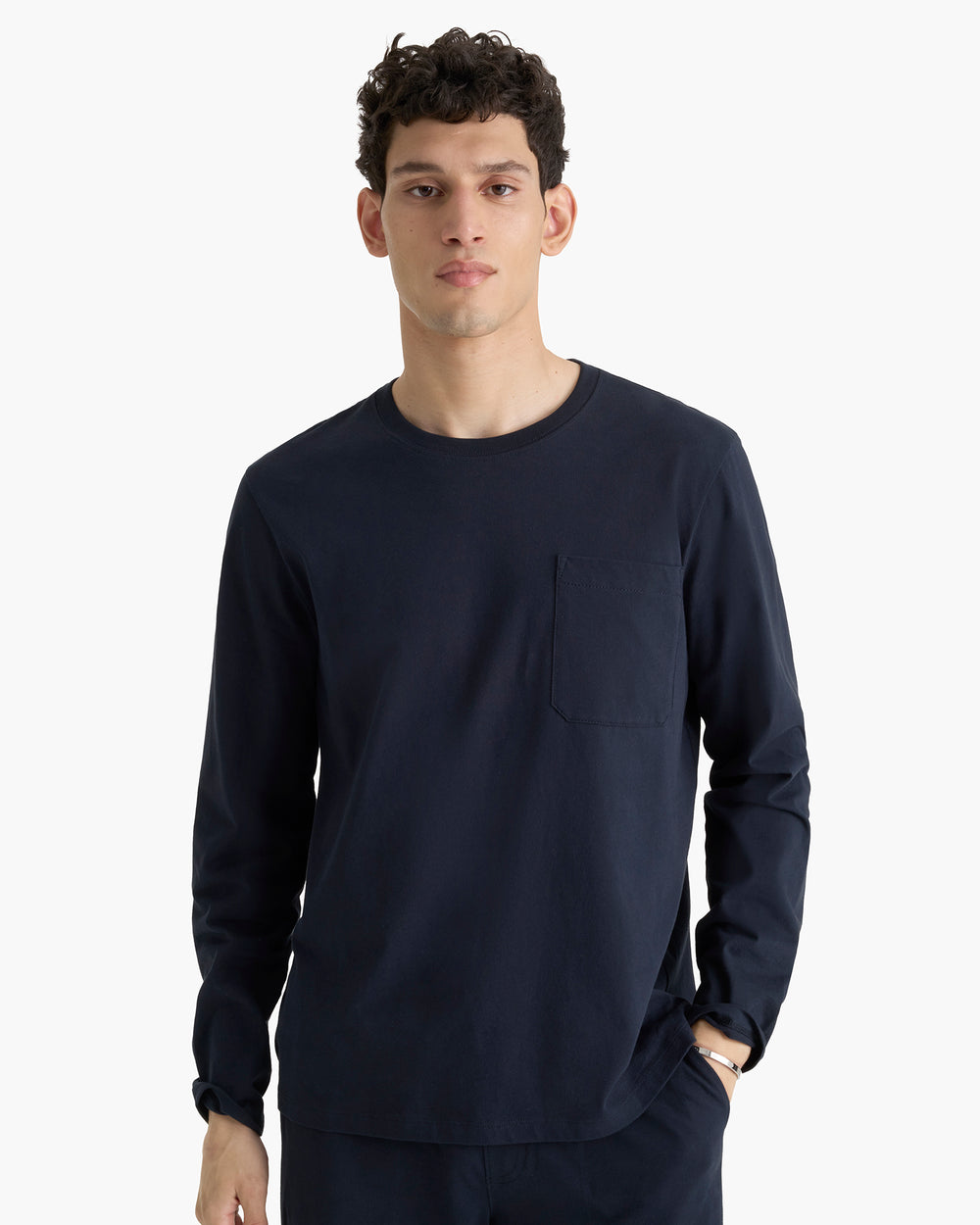 Heavyweight Jersey Long Sleeve Crew -Midnight