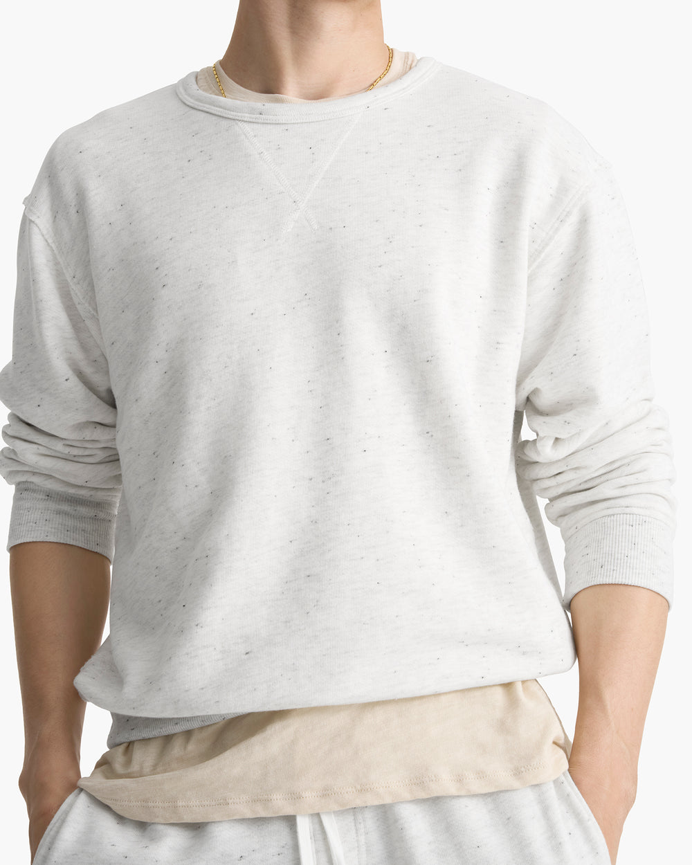 Donegal French Terry Crew Neck Sweatshirt - Chalk
