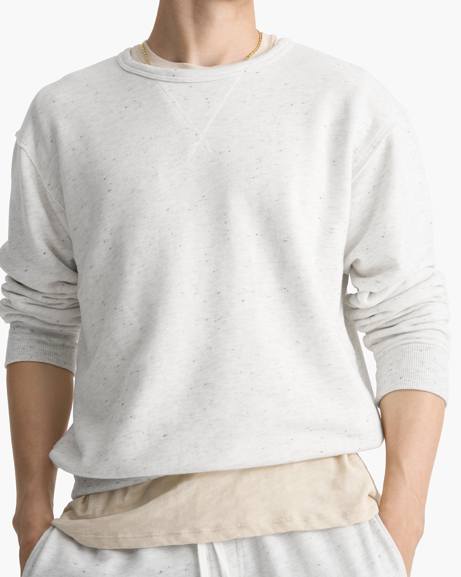 Donegal French Terry Crew Neck Sweatshirt - Chalk