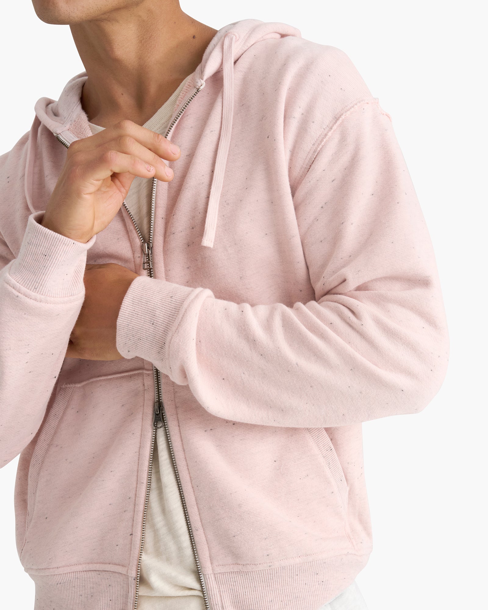Donegal French Terry Zip-Up Hoodie - Faded Rose