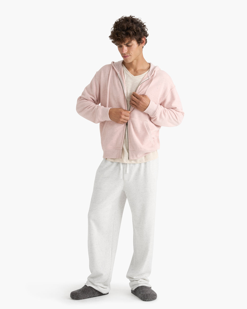 Donegal French Terry Zip-Up Hoodie - Faded Rose