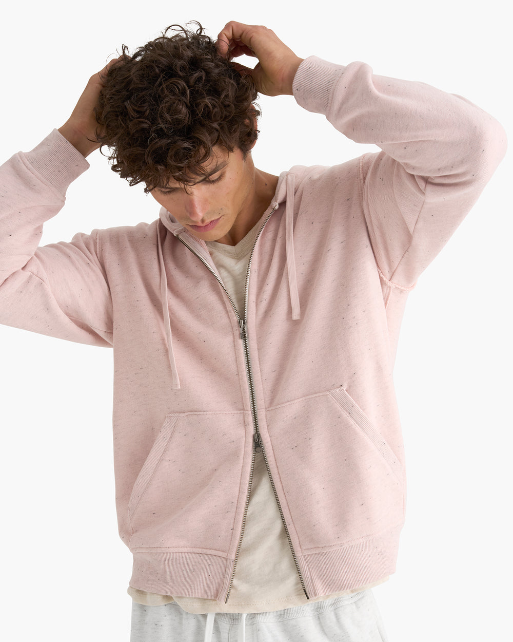 Donegal French Terry Zip-Up Hoodie - Faded Rose