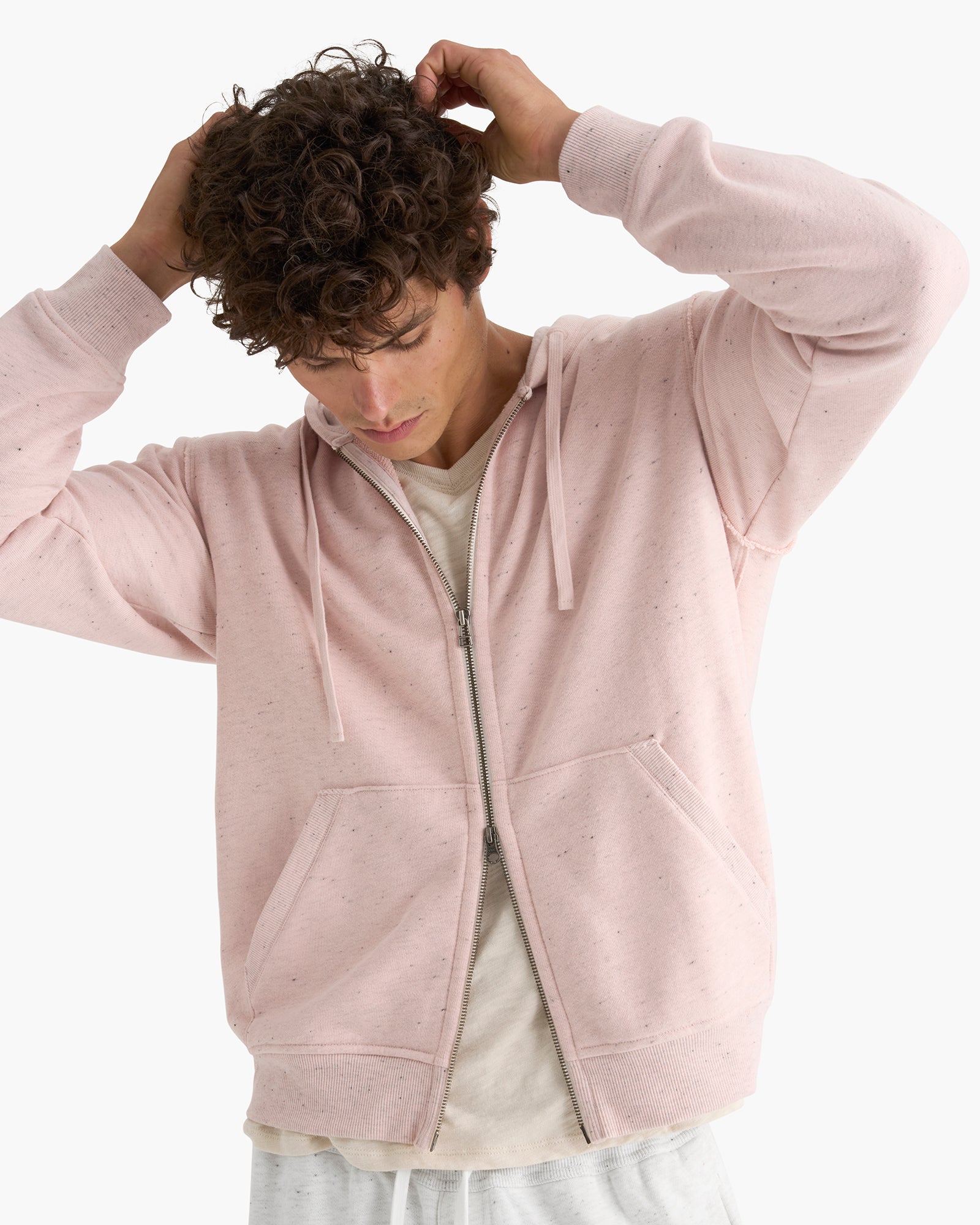 Donegal French Terry Zip-Up Hoodie - Faded Rose