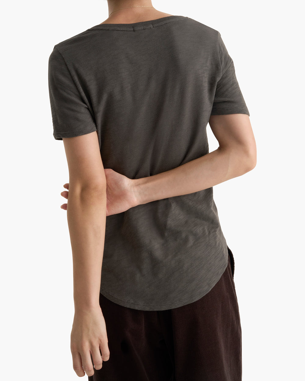 Slub Jersey Chroma Wash V-Neck Tee - Coal